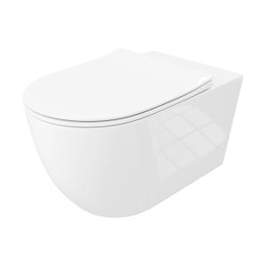 WC suspendu Sinto Grande – grand format, semi-ovale, blanc, avec abattant Slim - Image principale