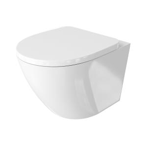WC suspendu SOFI - sans bride, abattant frein de chute déclipsable, blanc - Image principale