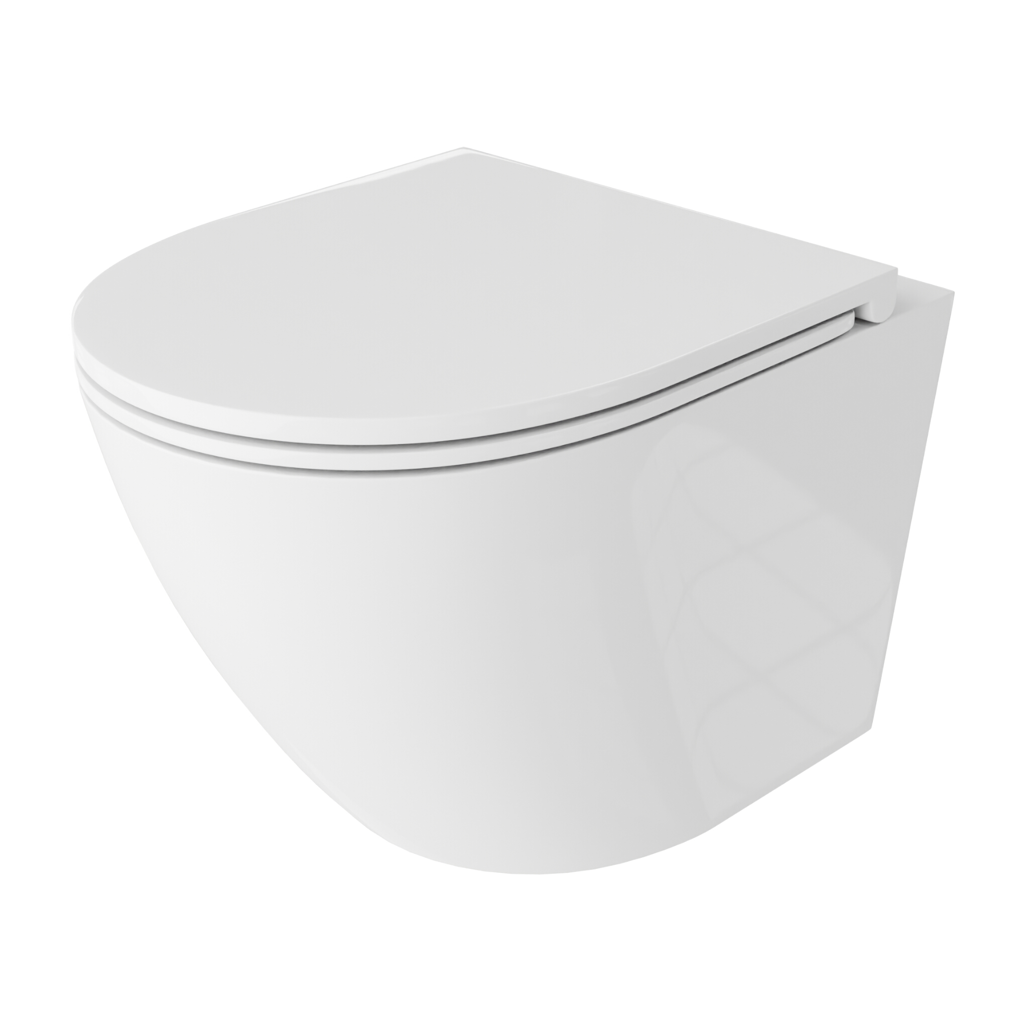 WC suspendu SOFI ONE - sans bride, abattant frein de chute, blanc
