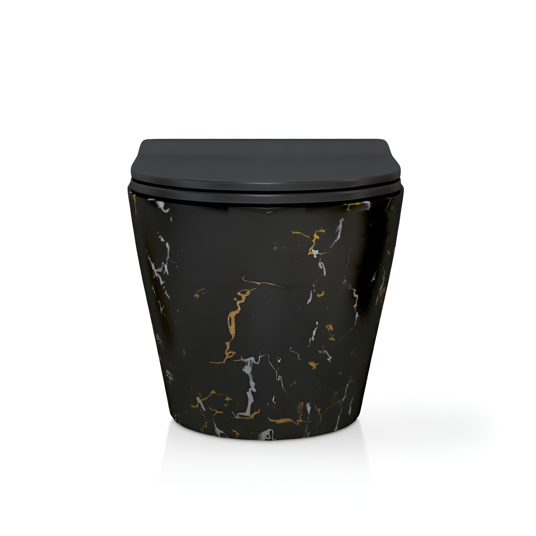WC suspendu SOFI SLIM FIRE noir mat avec abattant Slim