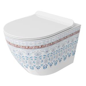 WC suspendu Sofi Slim Folklor – céramique de WC suspendue au design élancé - Image principale