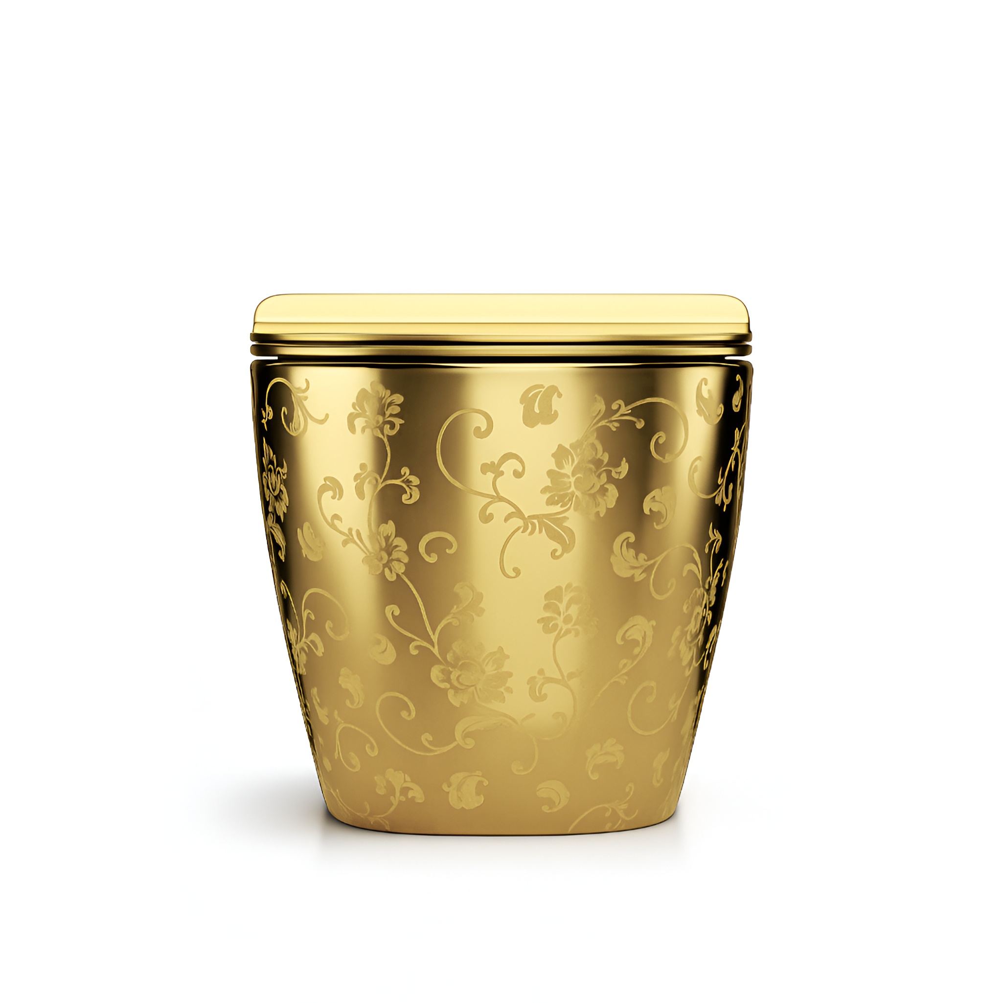 WC suspendu SOFI SLIM GOLDEN EYE sans bride, céramique dorée