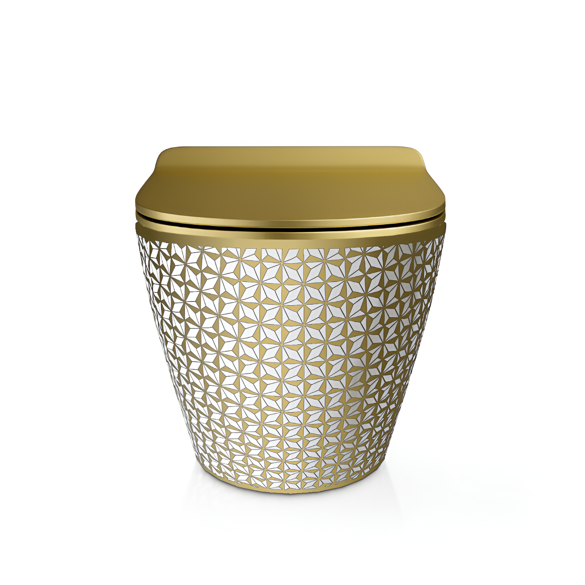 WC suspendu Sofi Slim Golden Never Die avec abattant Slim doré