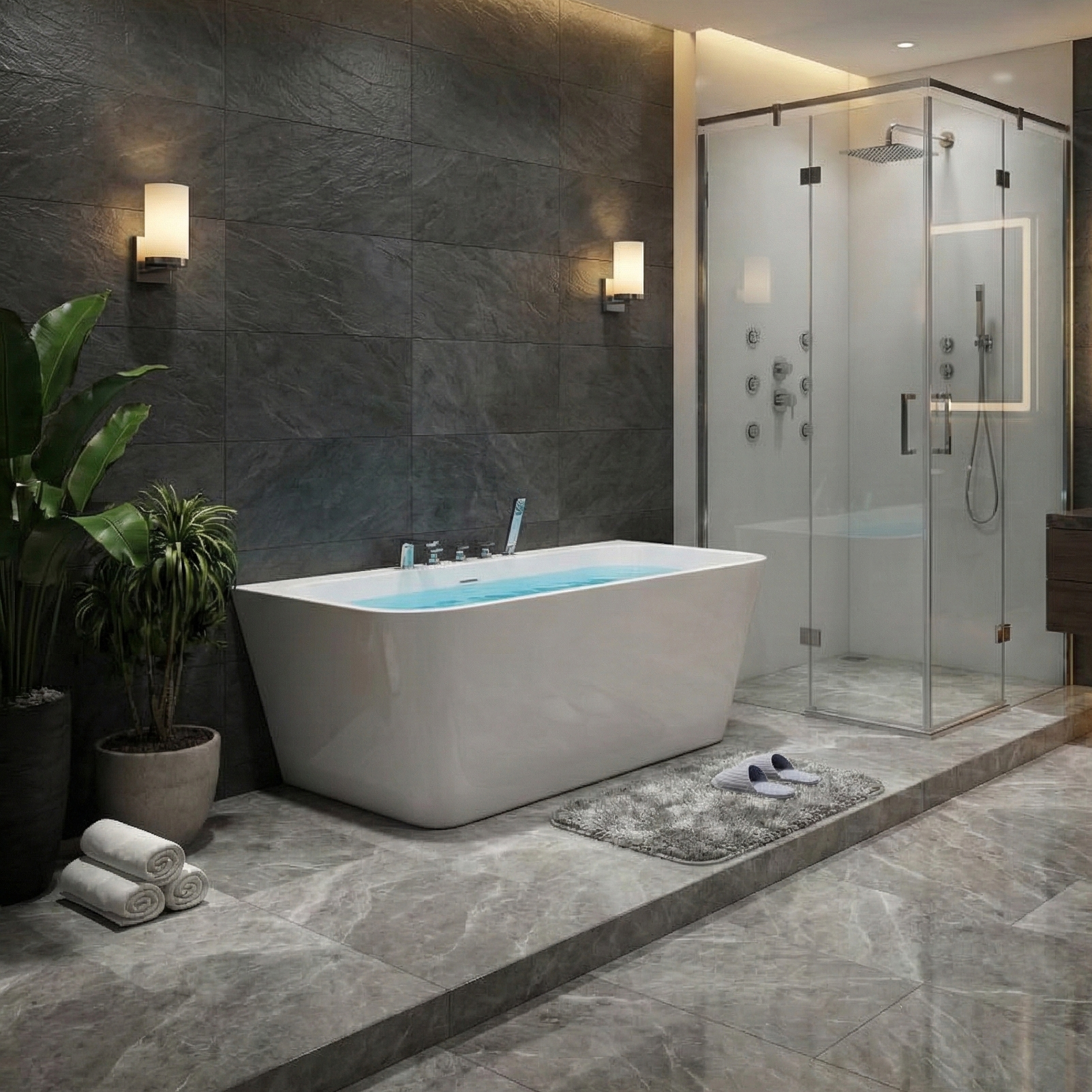 Baignoire en acrylique Elias 1500, blanc brillant