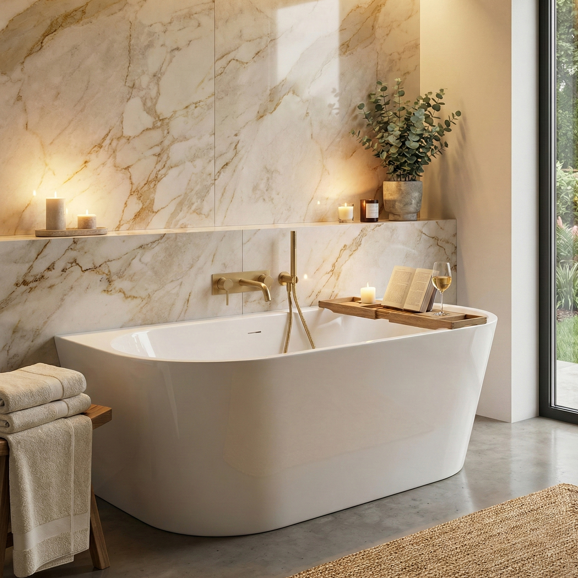 Baignoire ovale CALDERA 1500, blanc brillant