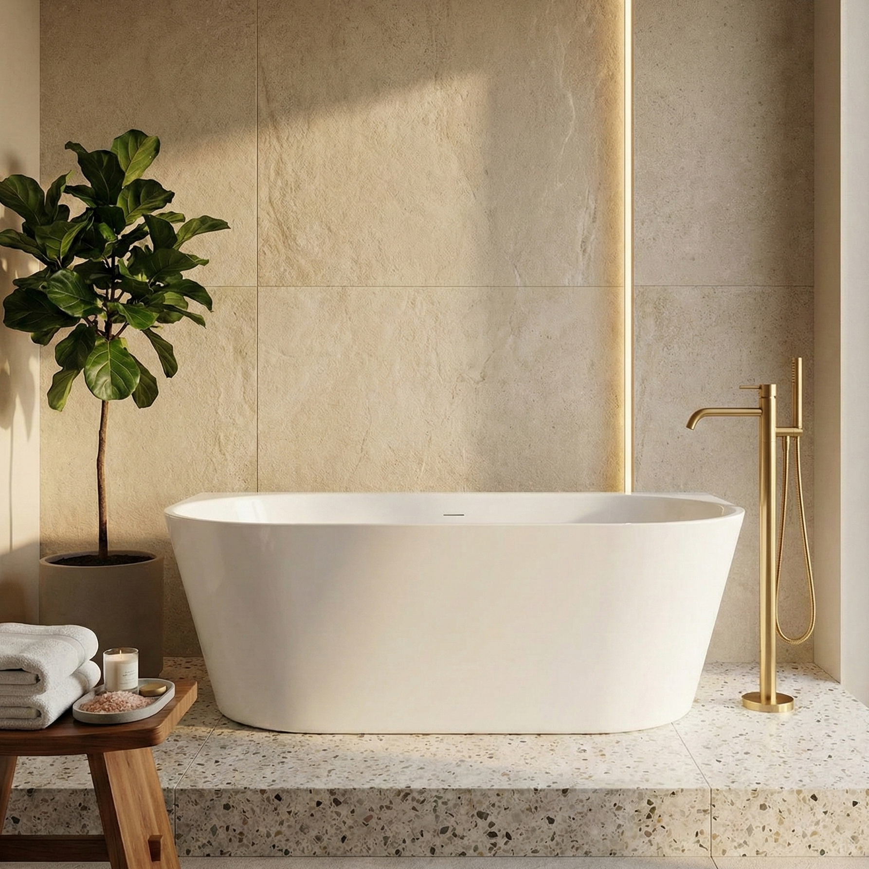 Baignoire ovale CALDERA 1700, blanc brillant