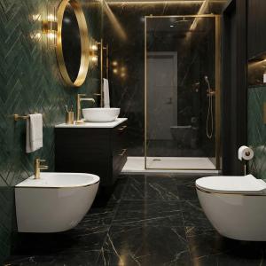 Bidet suspendu SOFI Gold Line avec liseré dorée décorative - Image supplémentaire