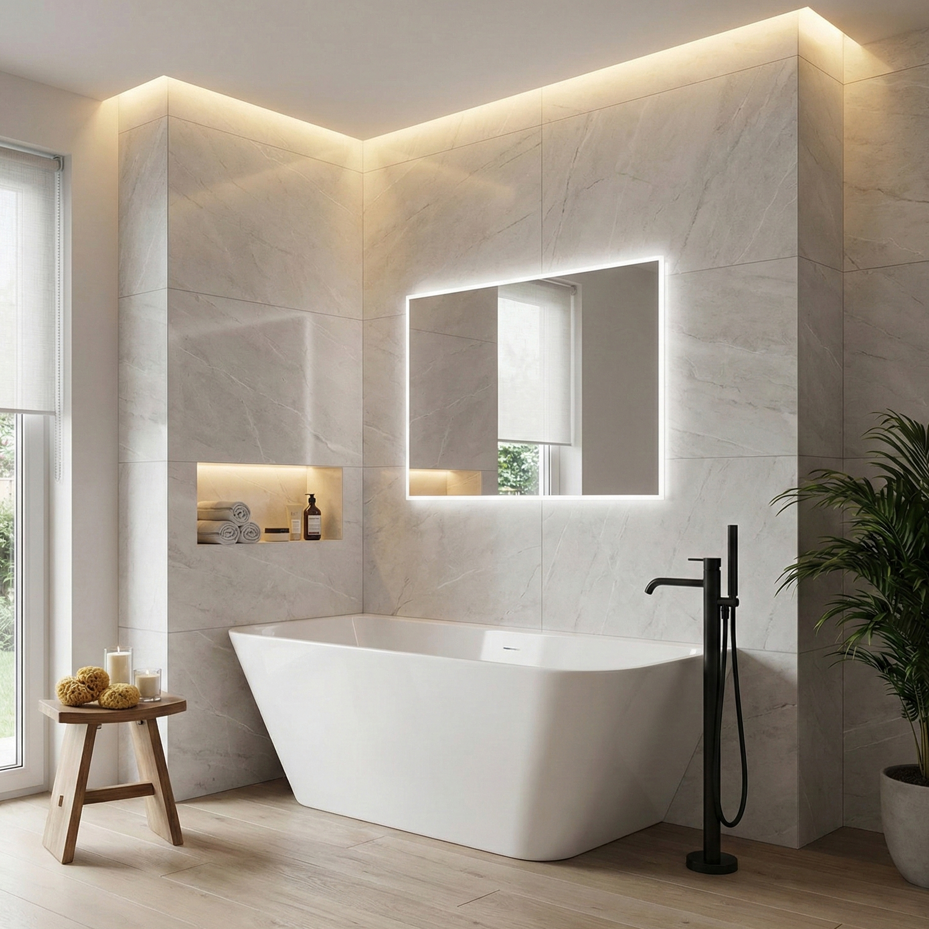 Baignoire Elias 1700 en acrylique sanitaire blanc brillant