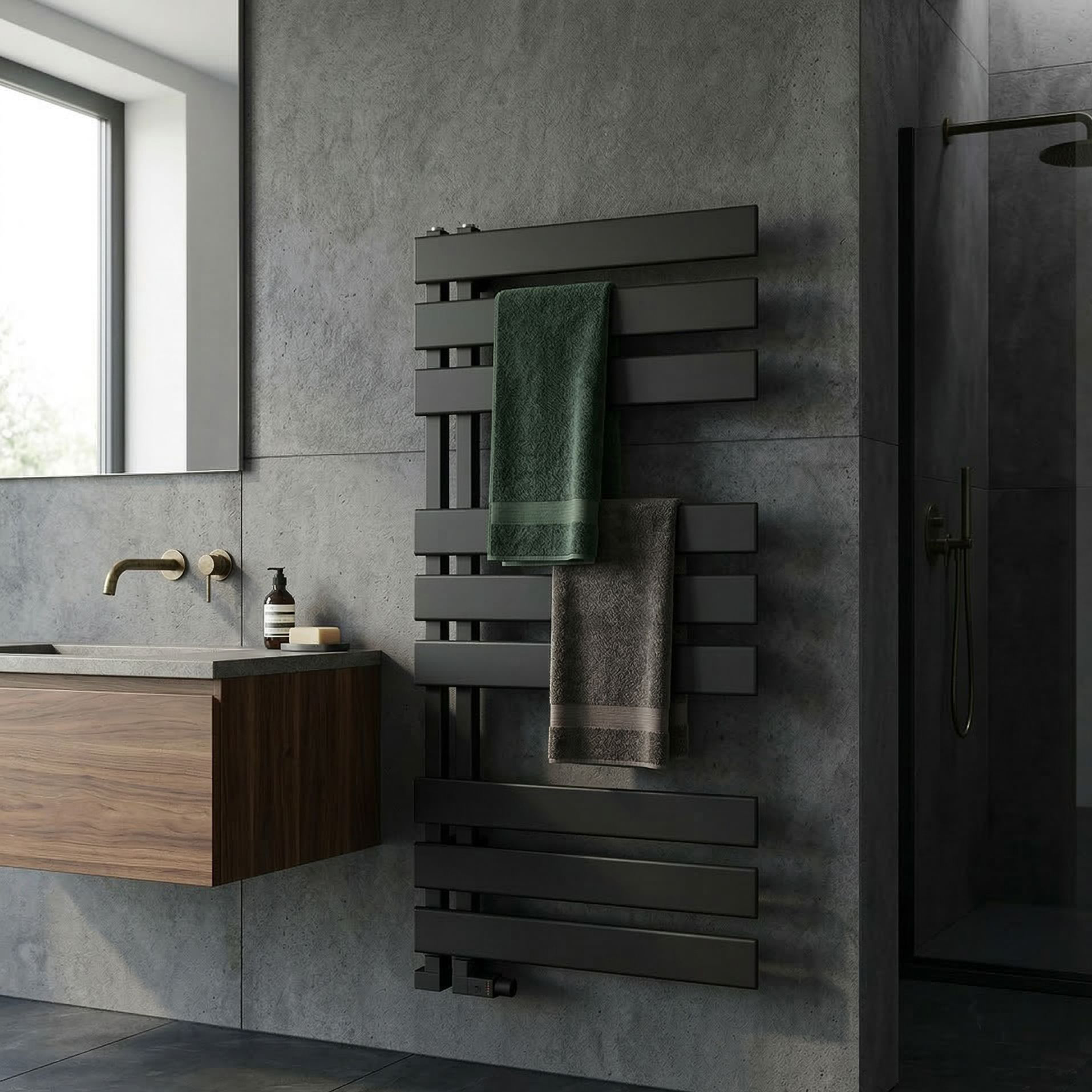 Radiateur sèche-serviettes Flank Black 750 noir mat