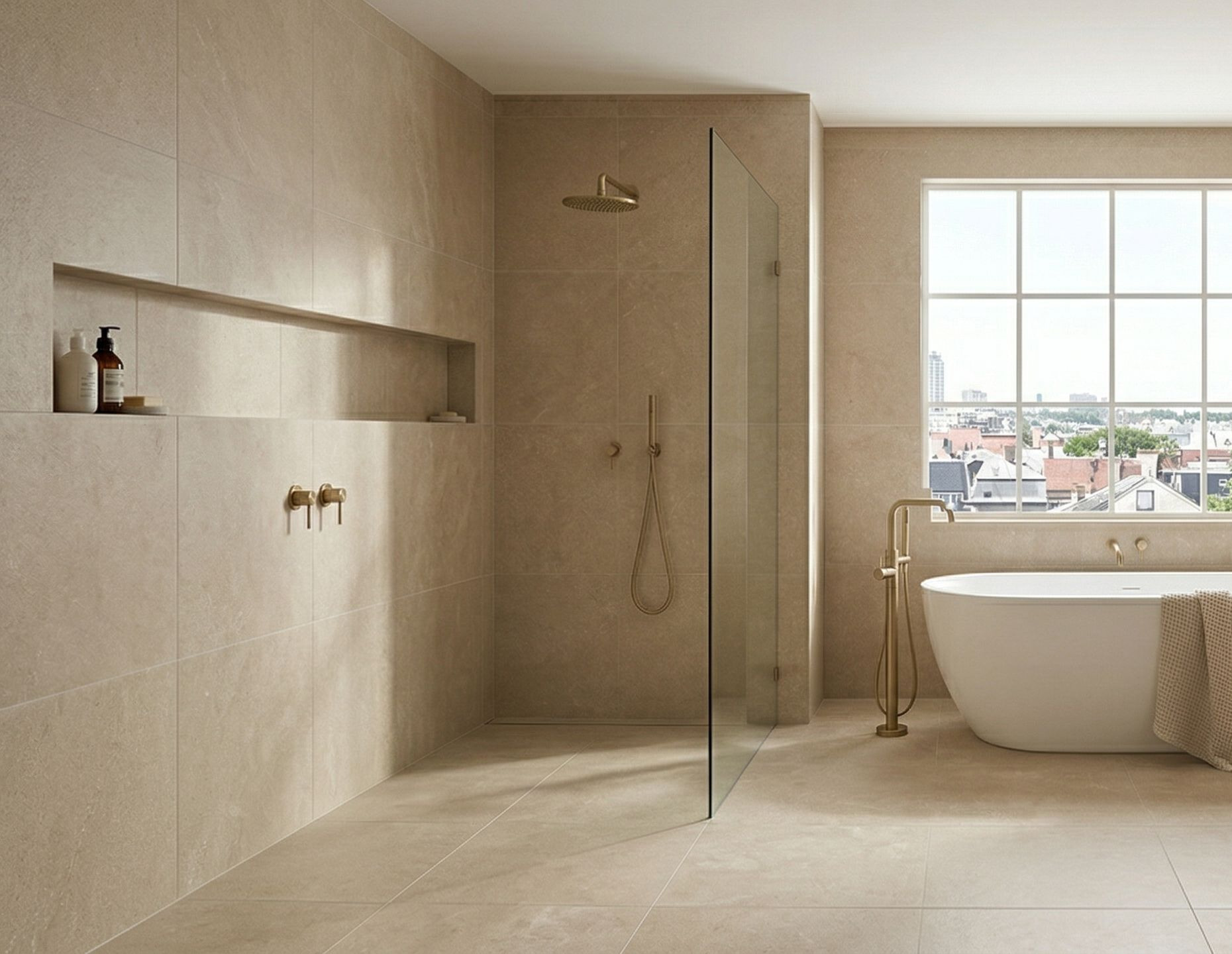 Grès cérame émaillé Jackstone Crema 60 × 120 cm en tons crème