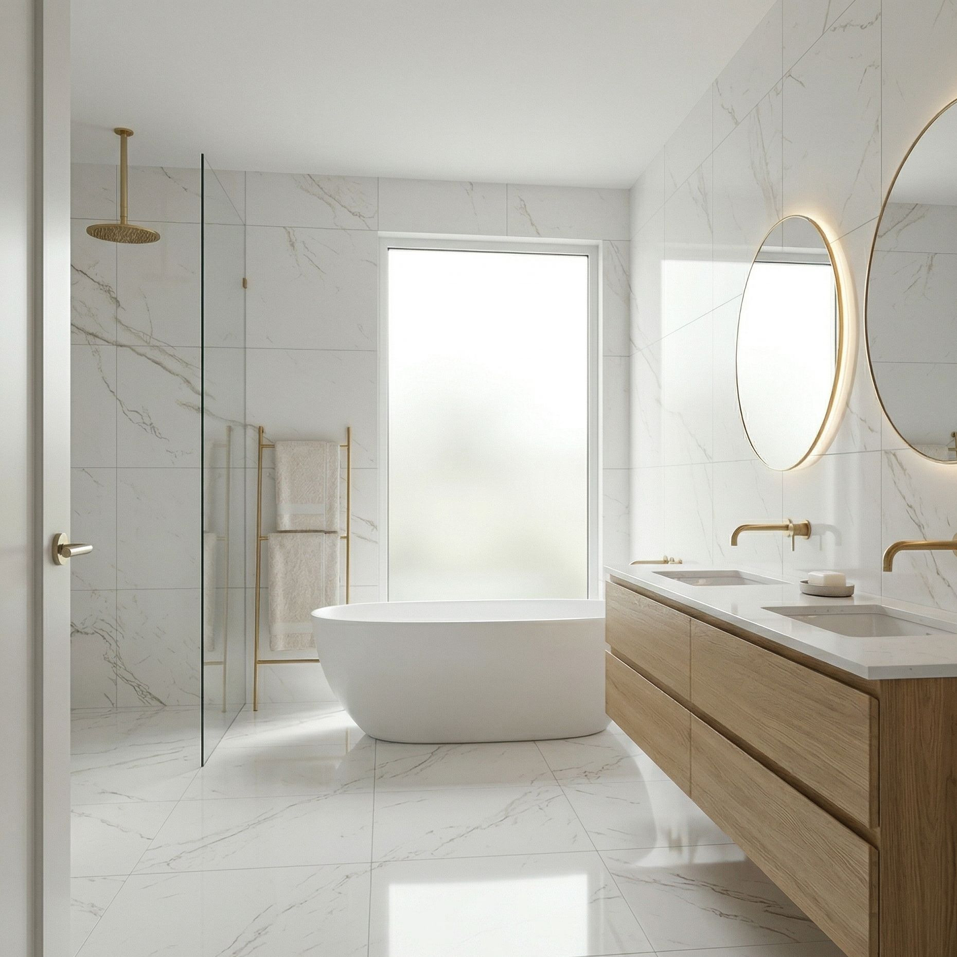 Carreau Carrara Grey brillant en grès cérame fin émaillé