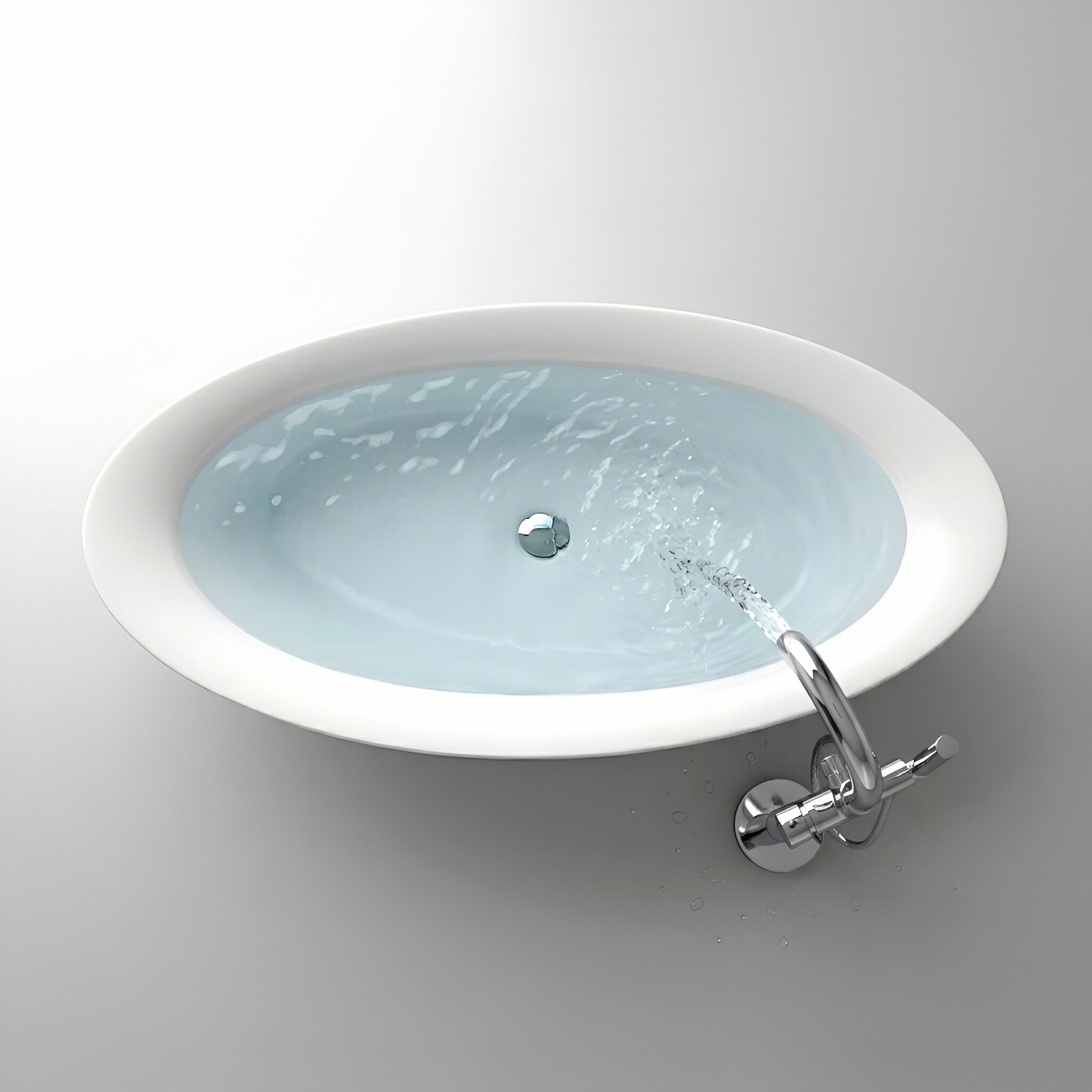 Baignoire îlot ovale Reus 1800, blanc brillant