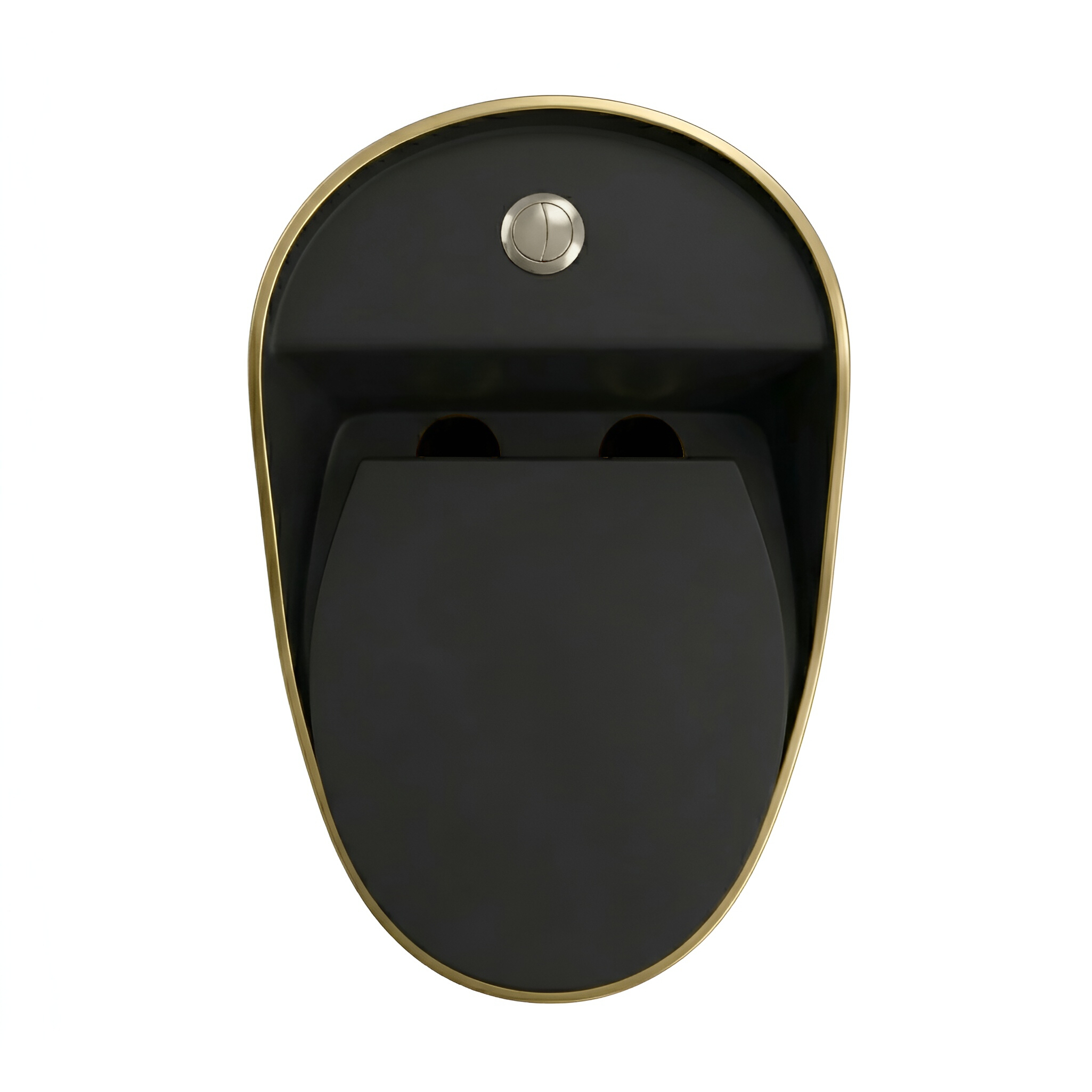 WC compact SILIA RIM Black/Gold Line sans bride, noir mat et or