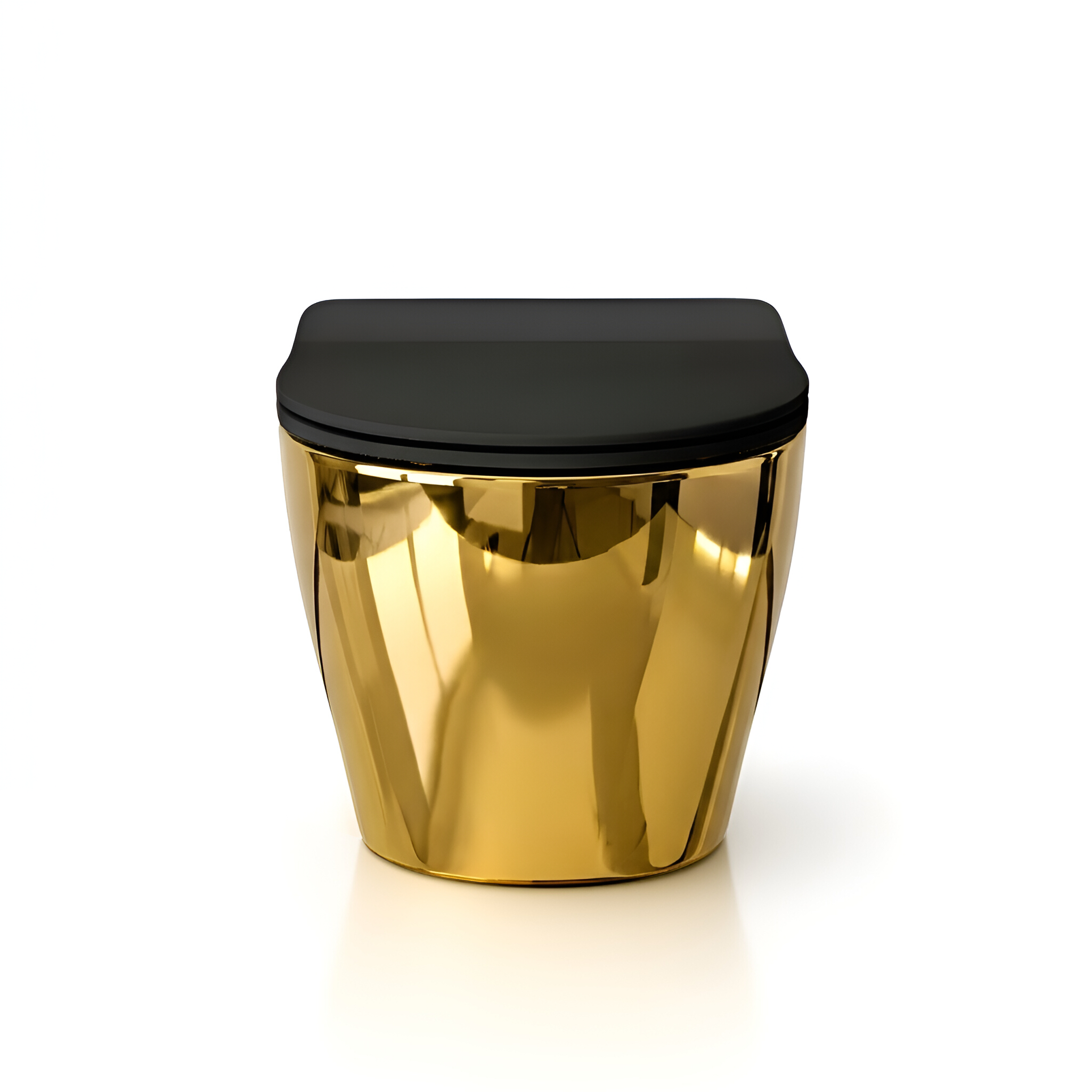WC suspendu Sofi Slim Gold/Black avec abattant Slim noir mat