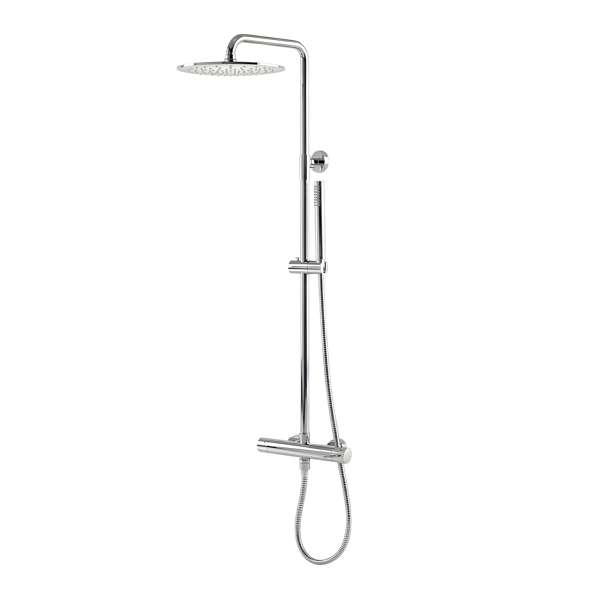 Ensemble de douche apparent avec thermostat et douche de pluie Orion Chrome