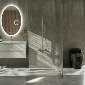 Ensemble de douche apparent avec thermostat et douche de pluie Orion Chrome - Image supplémentaire