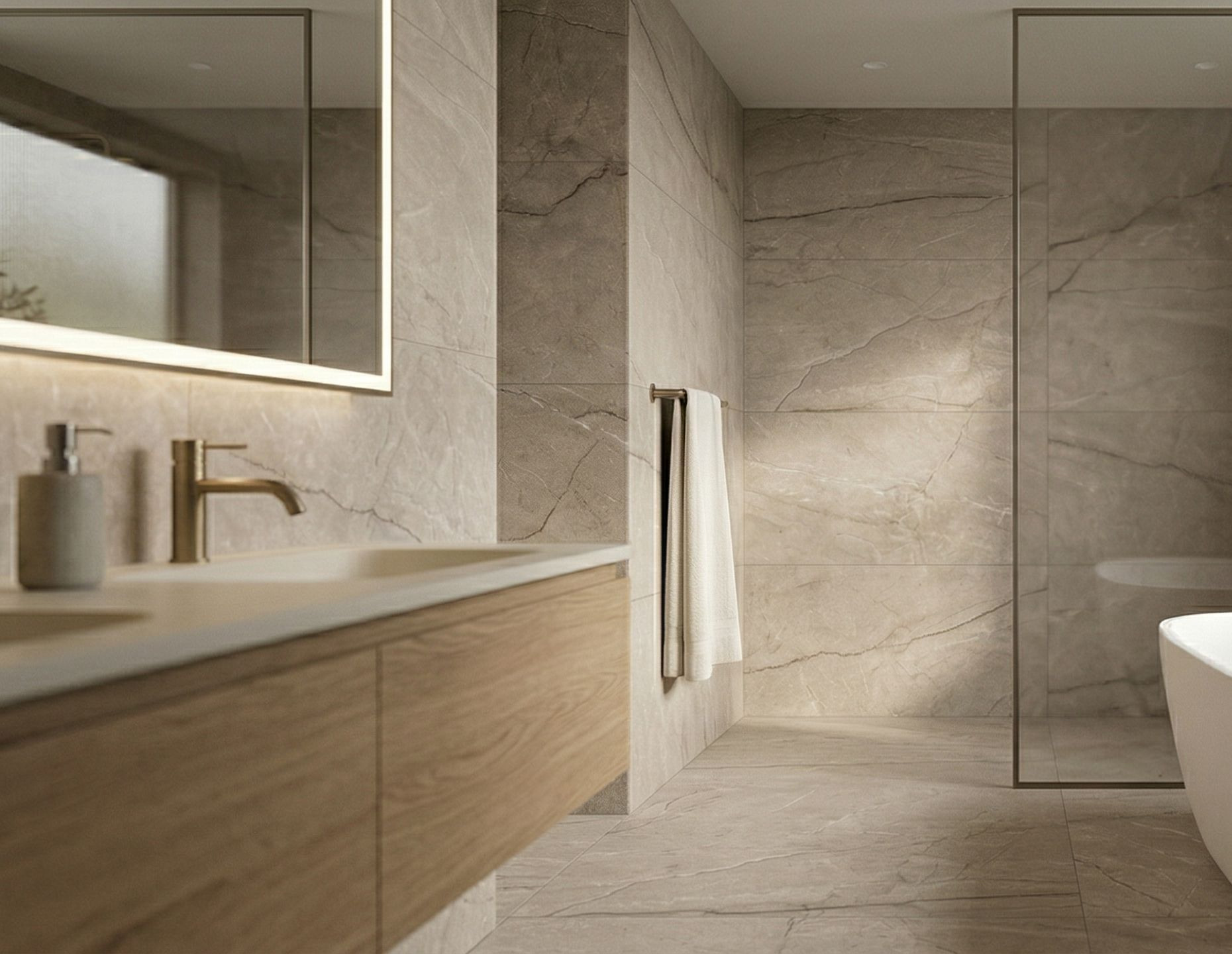 Carreau Riverstone Brown en grès cérame émaillé brun, format 60 × 120 cm