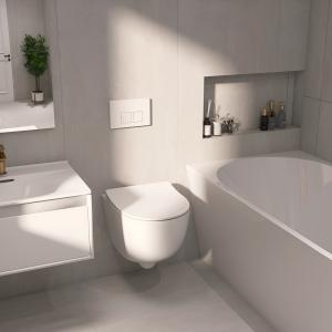 PACK COMPLET : bâti-support Geberit Duofix Basic + WC suspendu à fond creux Brava sans bride + plaque de commande Delta 25 pour double chasse - Image supplémentaire