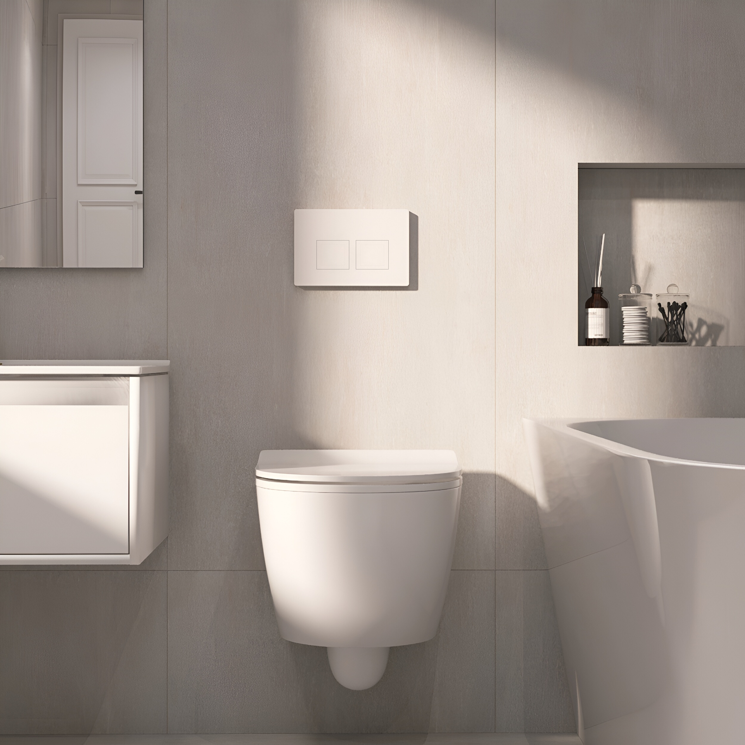 Pack complet Brava blanc avec bâti-support Geberit Duofix Basic