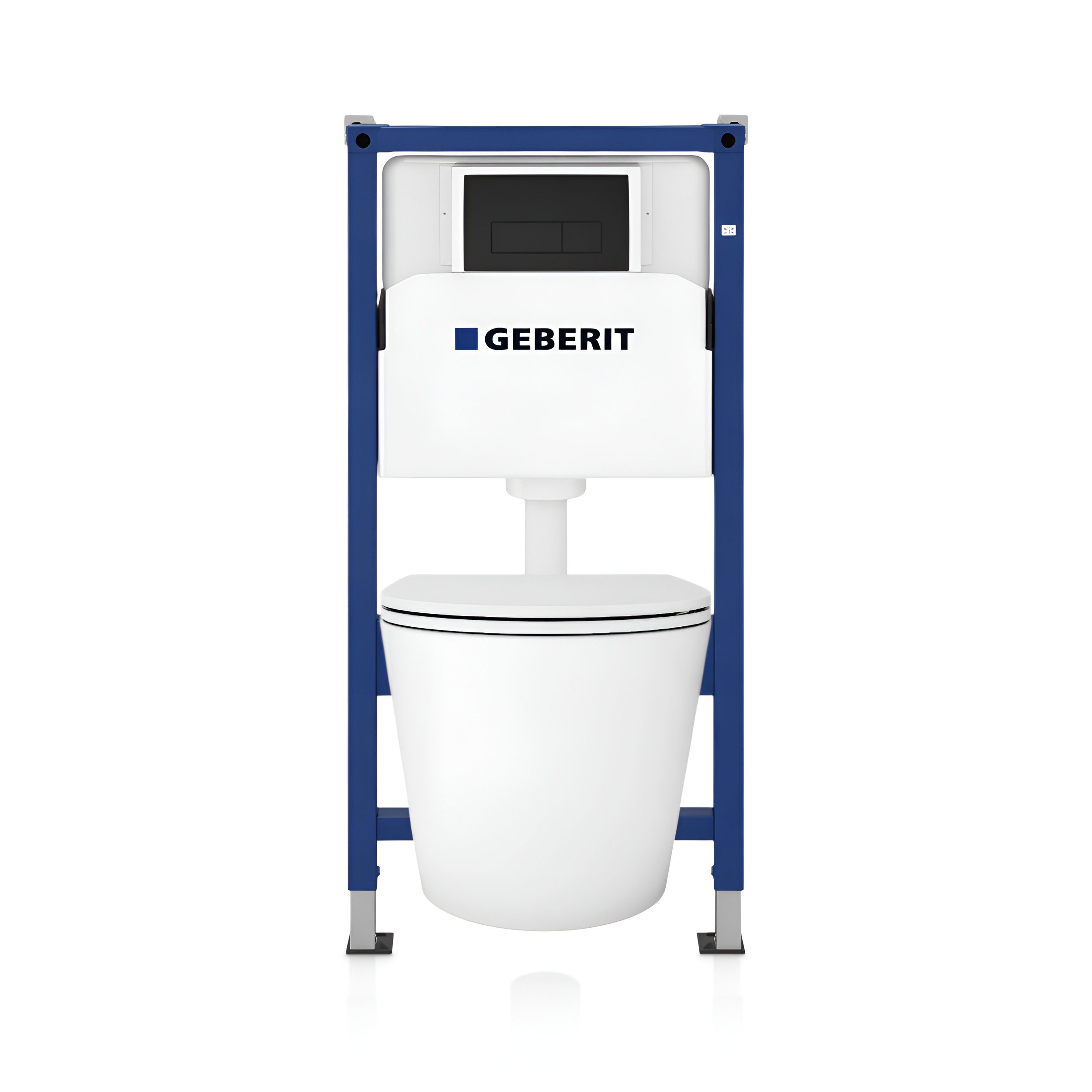 WC suspendu Galve sans bride avec abattant, pack complet avec bâti-support Geberit Duofix Basic