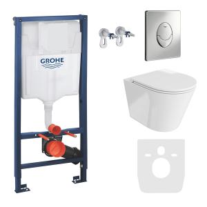 TOUT EN UN : GROHE bâti-support 4 en 1 Solido Start, ensemble WC encastré + cuvette WC suspendue - Image principale