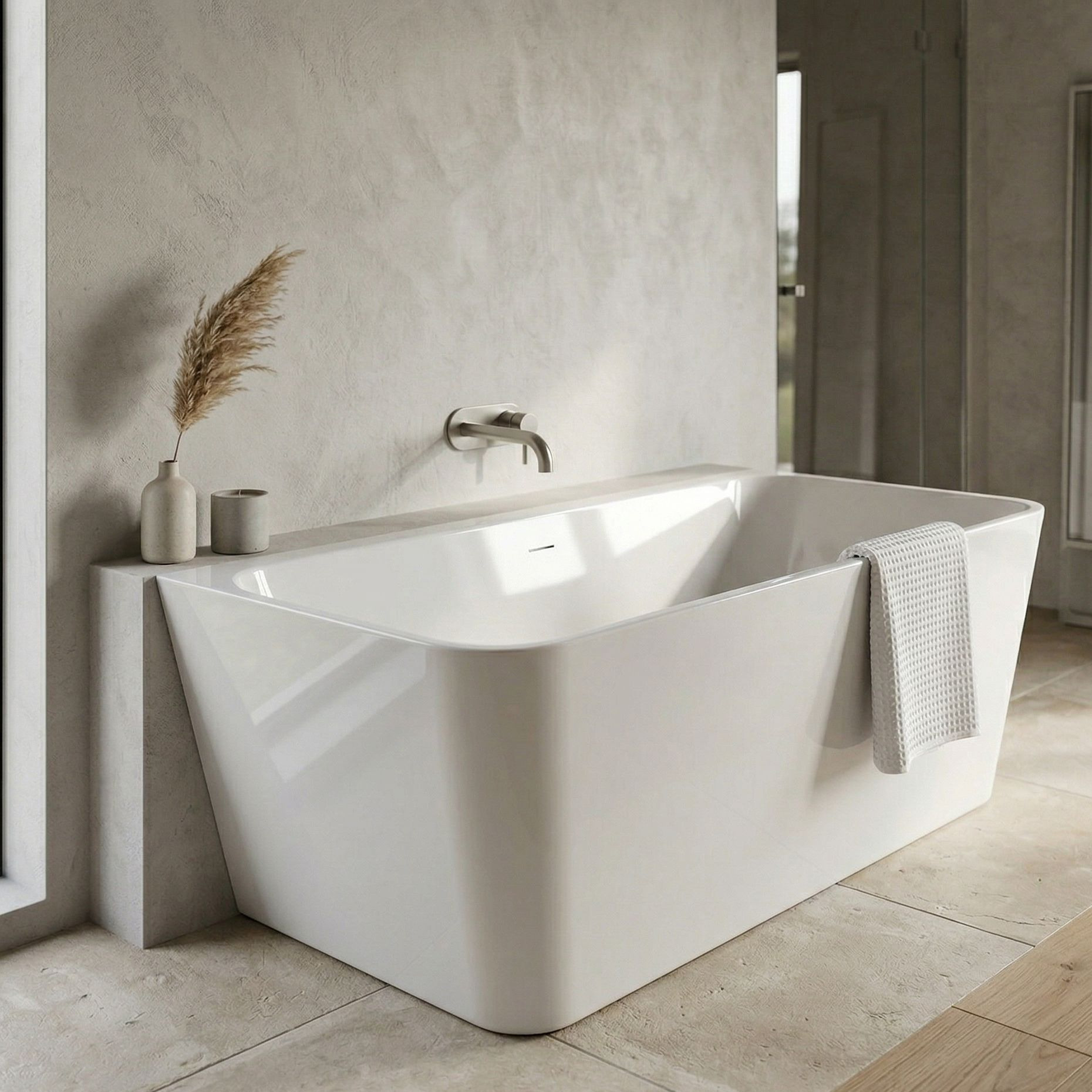 Baignoire en acrylique MENSOLA 1700, blanc brillant
