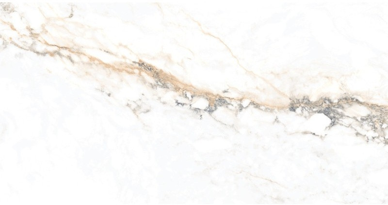 Carreau Aurora Gold brillant, décor de marbre blanc et doré