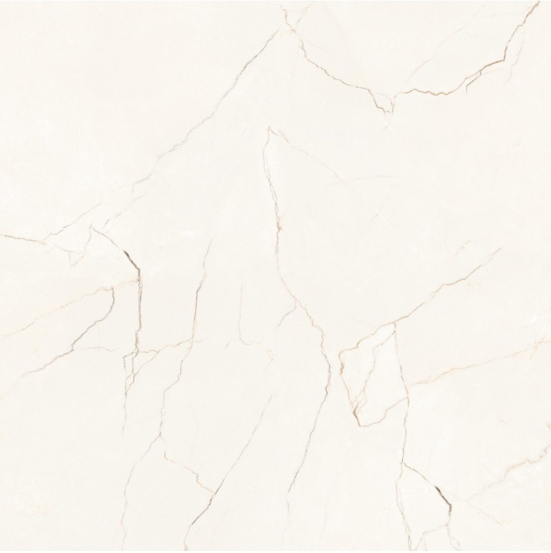 Carreau Caliza Crema mat/carving crème au veinage discret, 120 × 120 cm