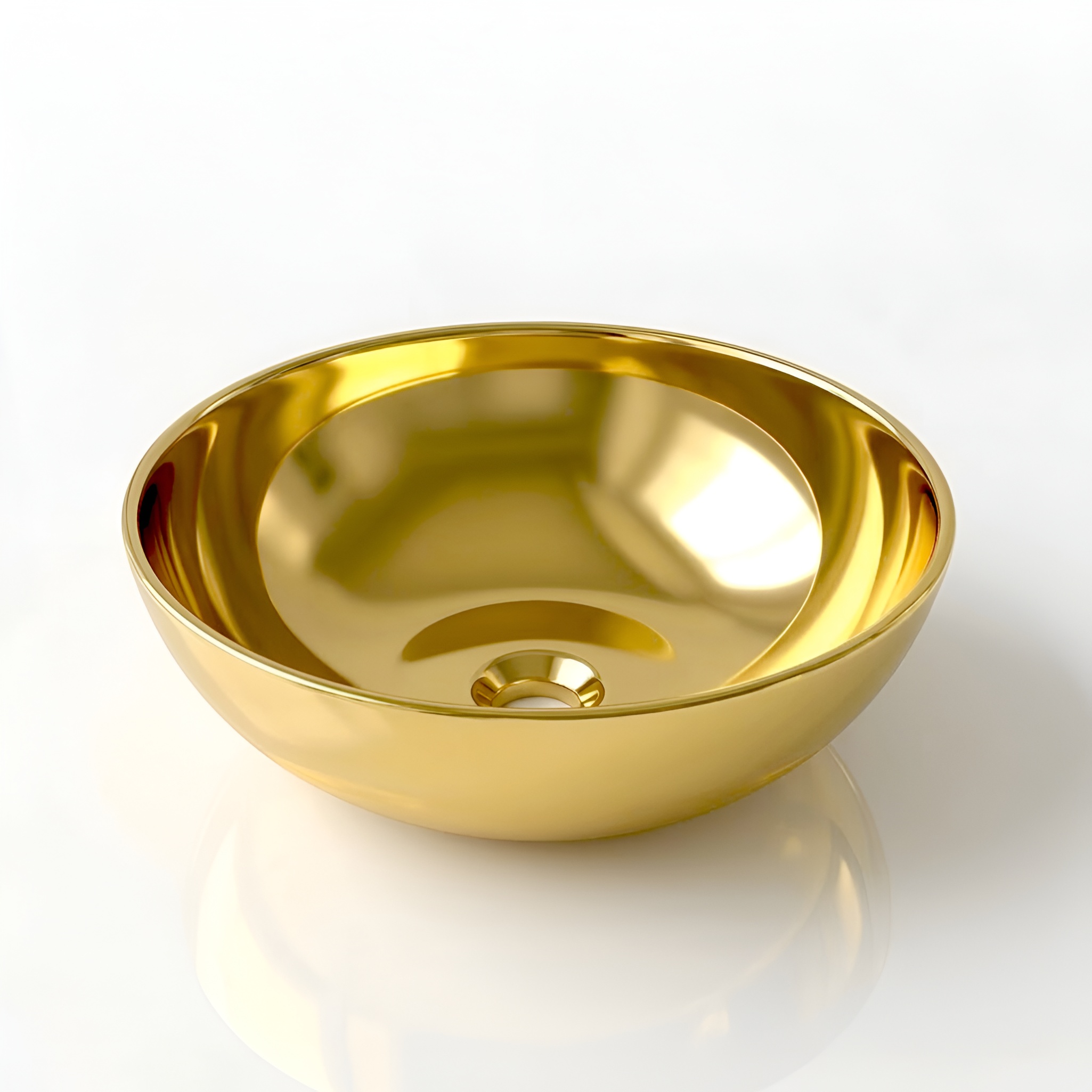 Vasque ronde ROSA GOLD au bord fin, couleur or