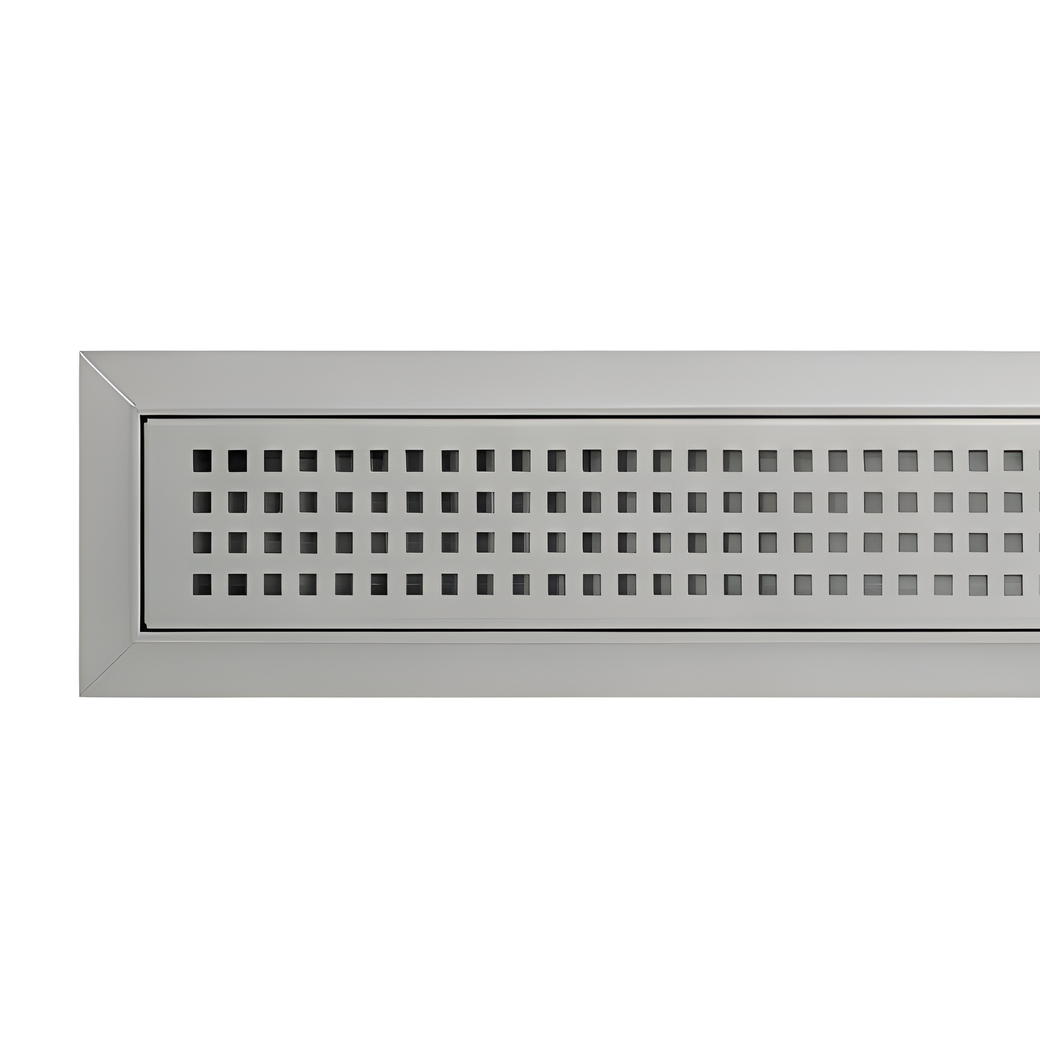 Caniveau de douche QUADRO 800, grille fine en acier inoxydable blanc