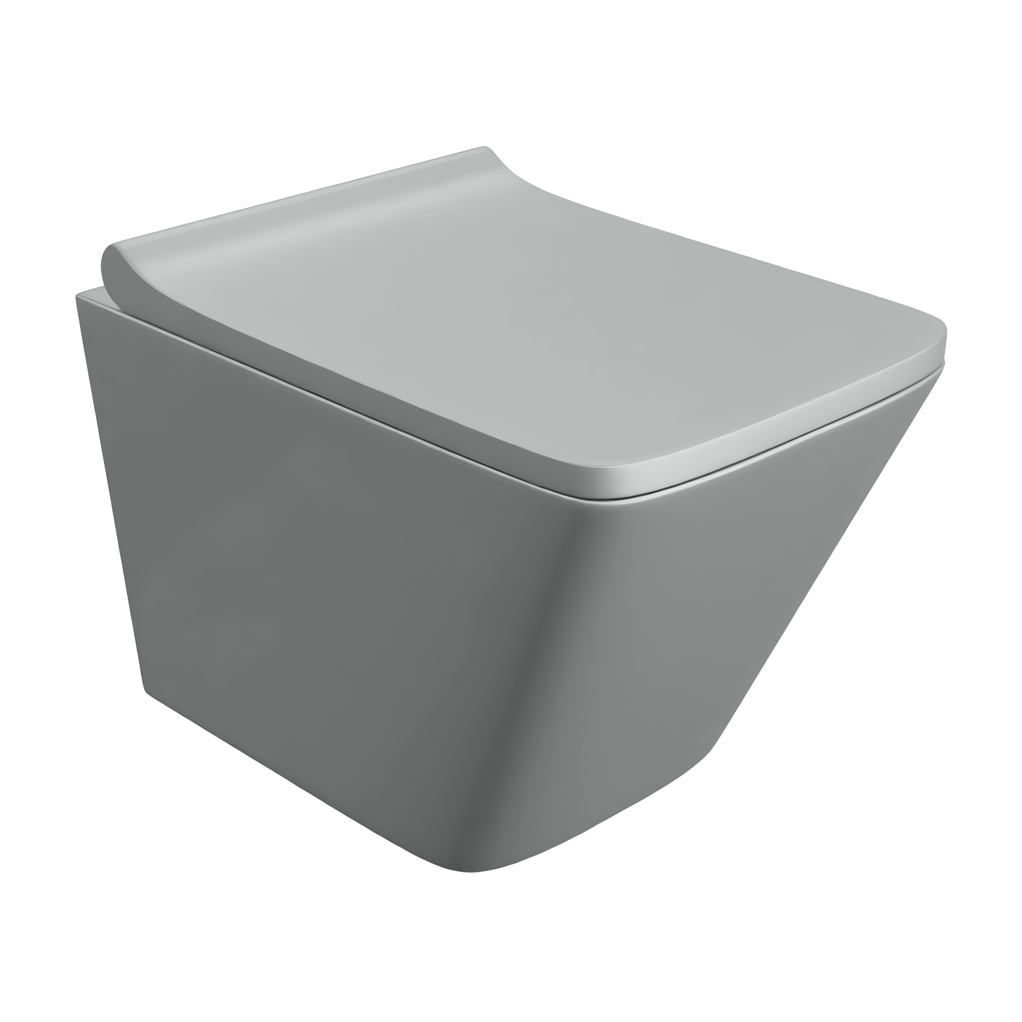 WC suspendu Lago Grey en céramique gris mat avec abattant gris