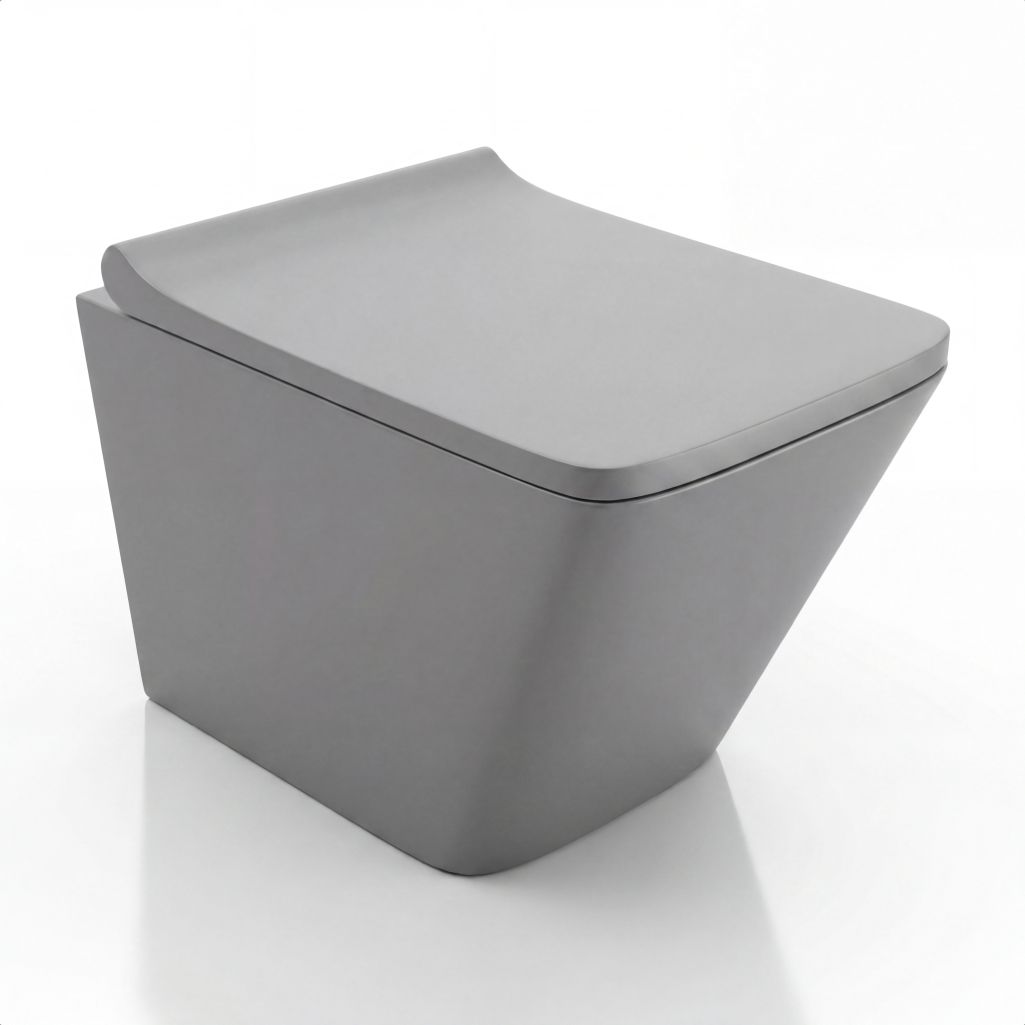WC suspendu Lago Grey rectangulaire en céramique gris mat
