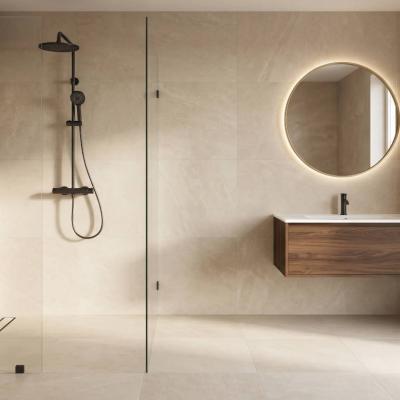 Tendances salle de bain 2026 : noir mat, grands formats de carrelage et le système de douche à l'italienne