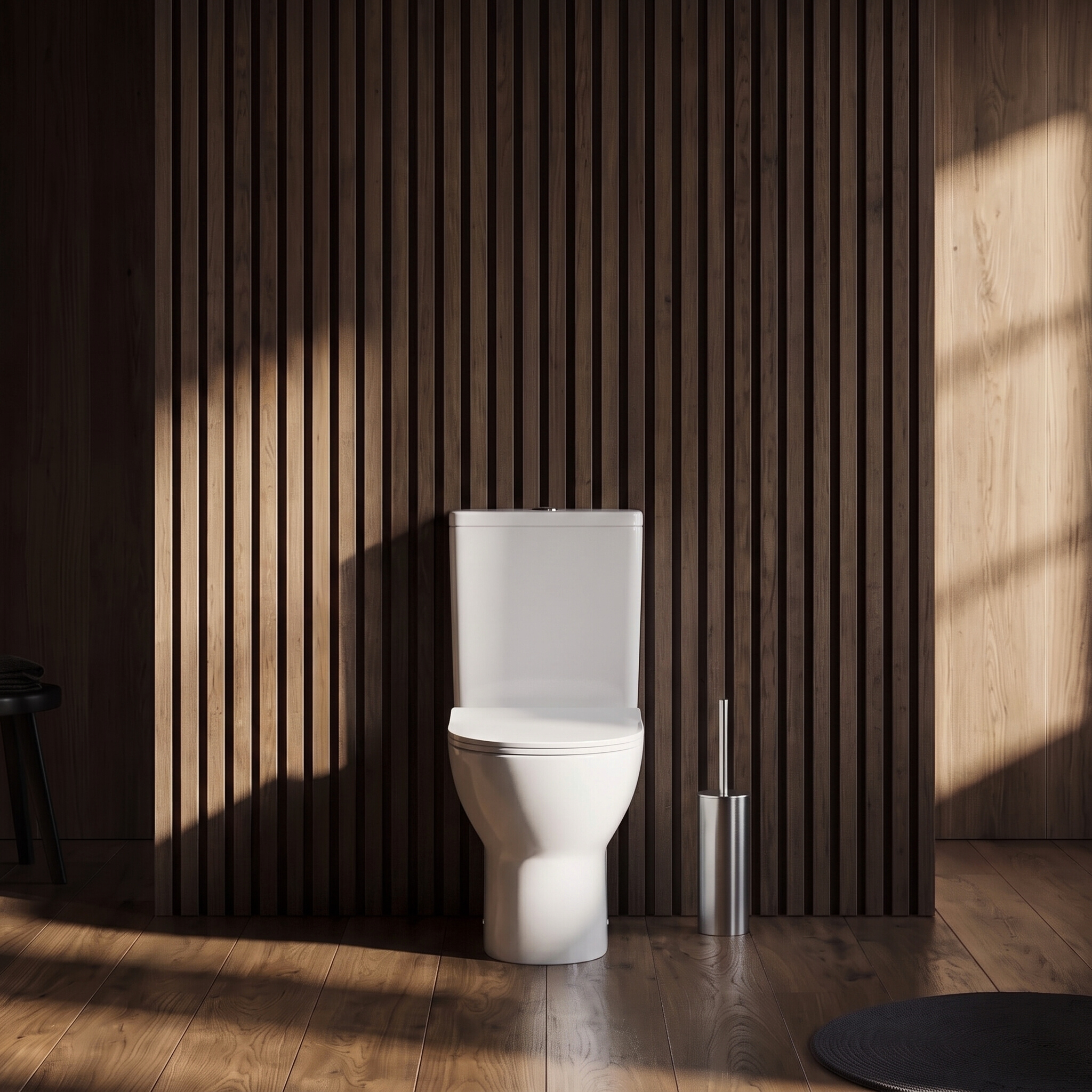 WC compact à poser Lenti en blanc brillant