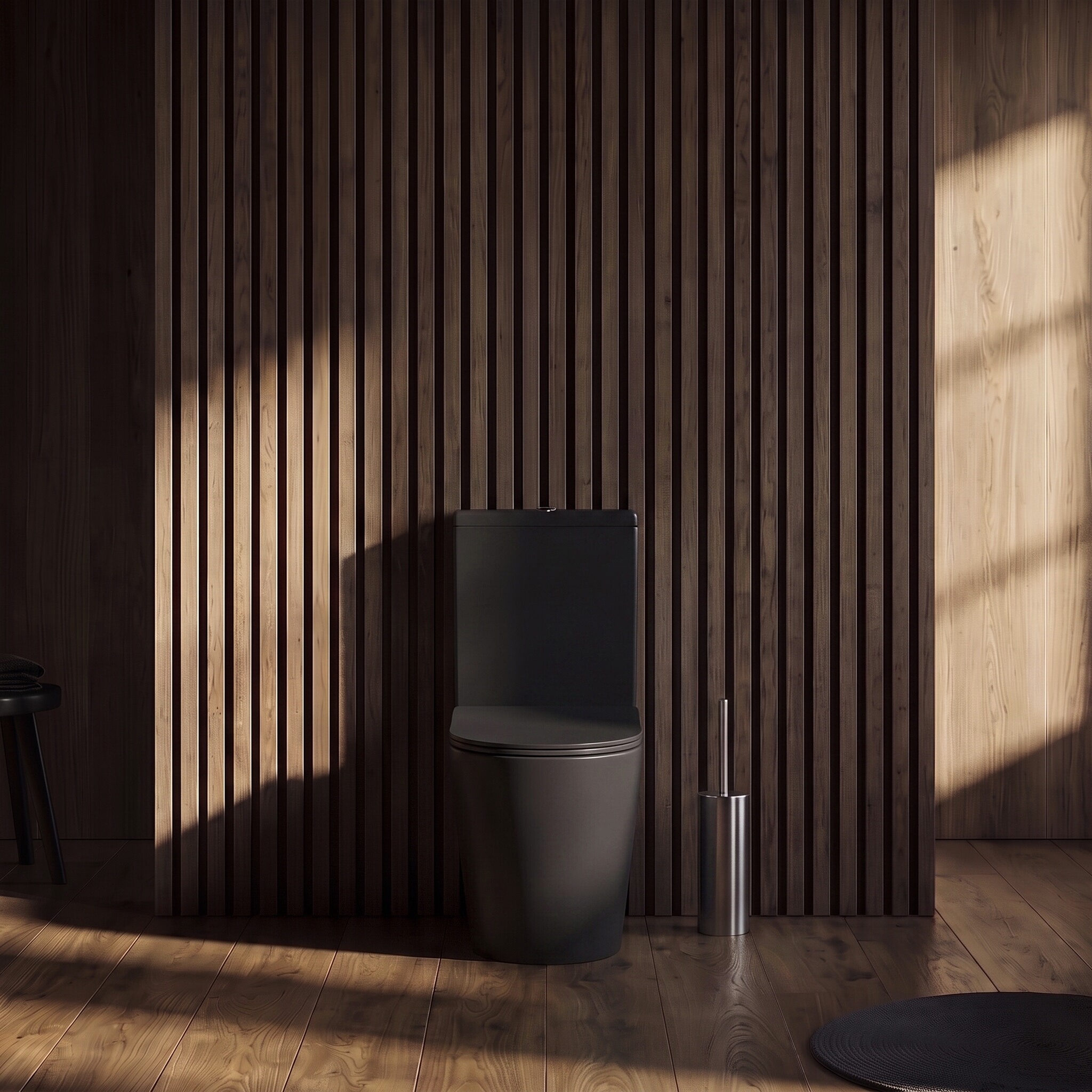 Pack WC NEPTUN BLACK sans bride en céramique noir mat