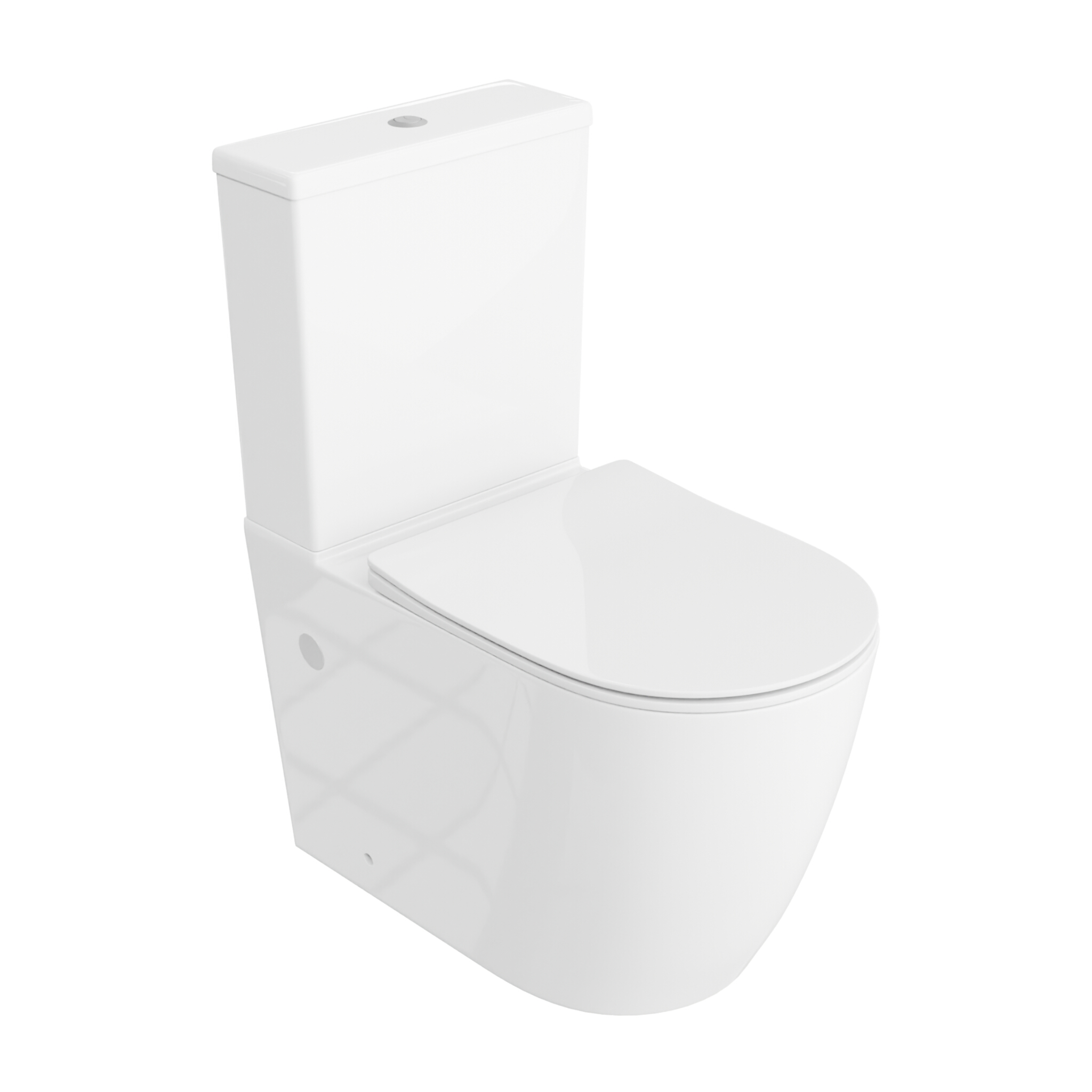 WC compact Runson 2.0 en céramique blanc brillant