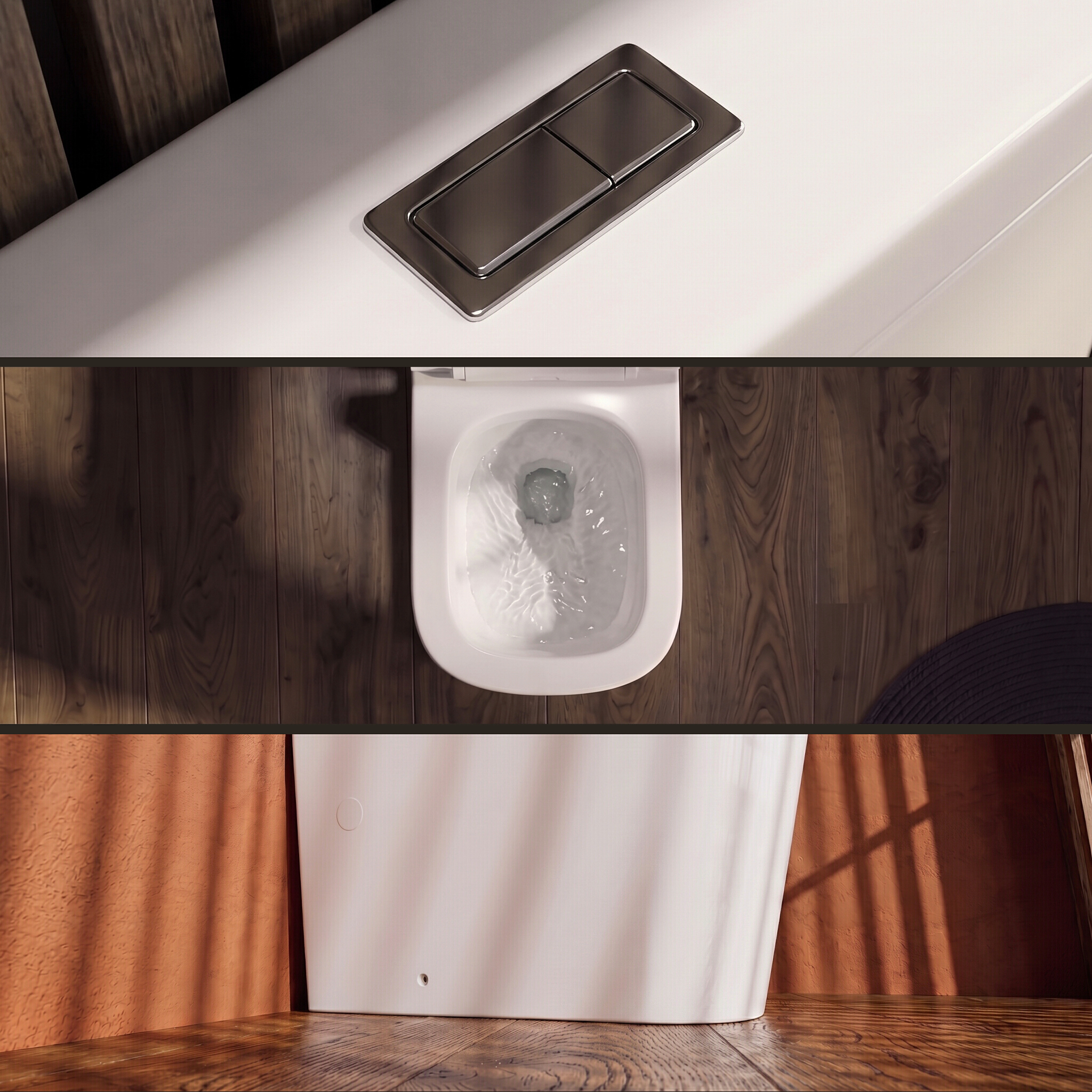 WC compact à poser TRYTON, céramique blanc brillant
