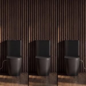 WC compact TRYTON BLACK – noir mat, sans bride de rinçage, design rectangulaire - Image supplémentaire