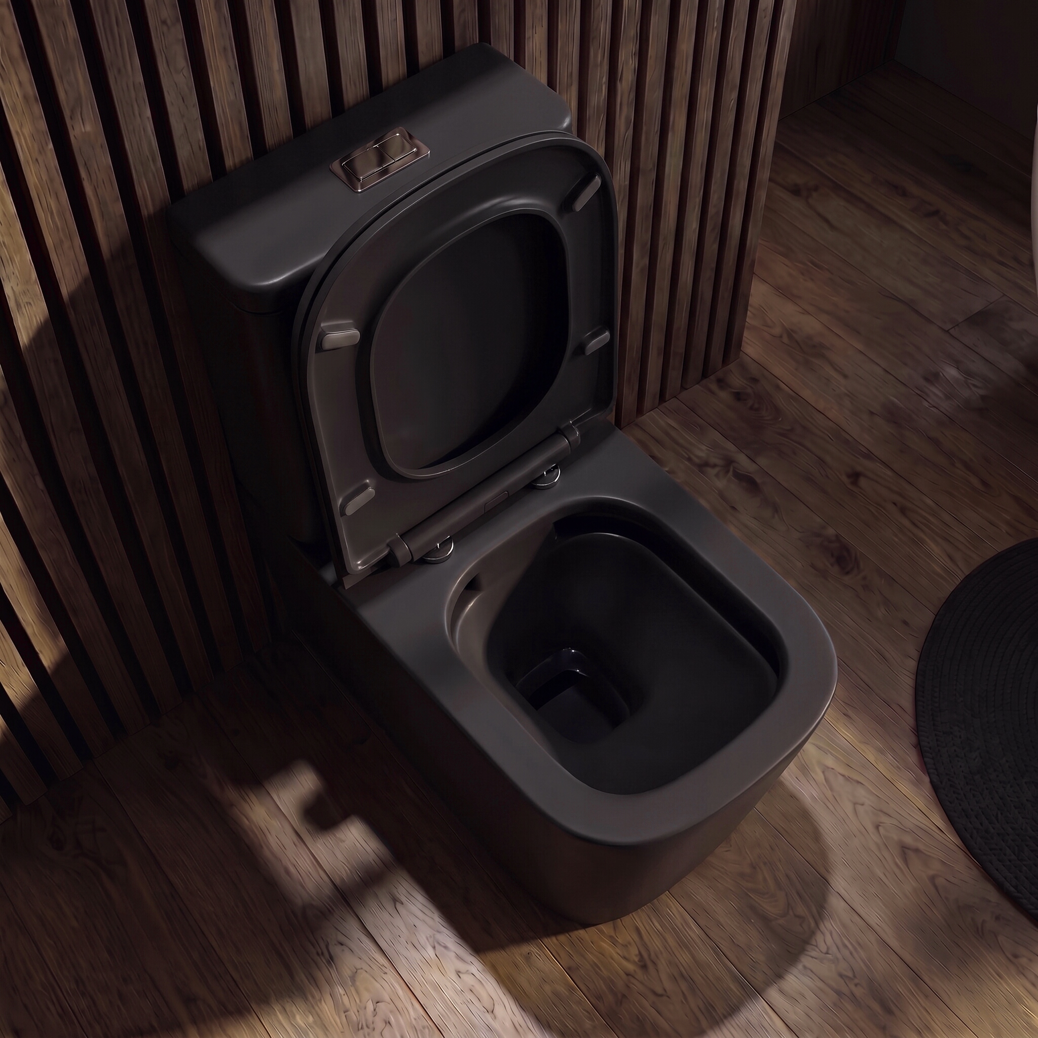 WC compact TRYTON BLACK noir mat avec abattant en duroplast