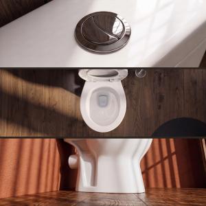 WC compact ZETA RIM – sans bride, blanc brillant, avec abattant frein de chute - Image supplémentaire