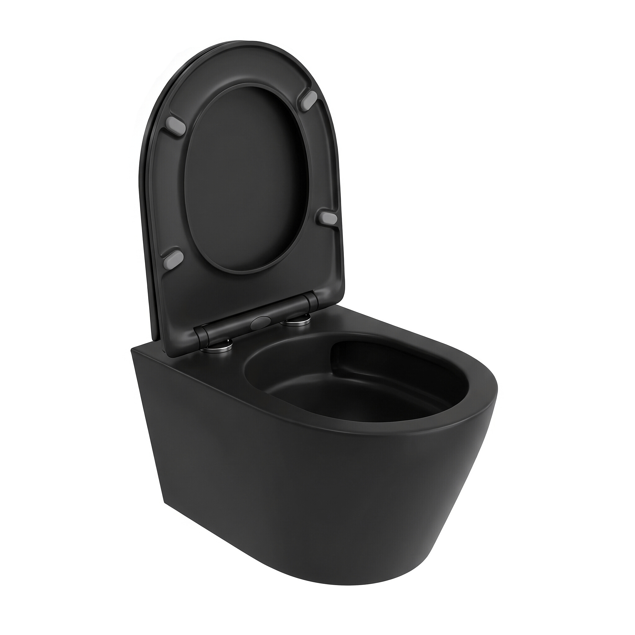Cuvette WC suspendue Praia Black 2.0 noir mat avec abattant noir