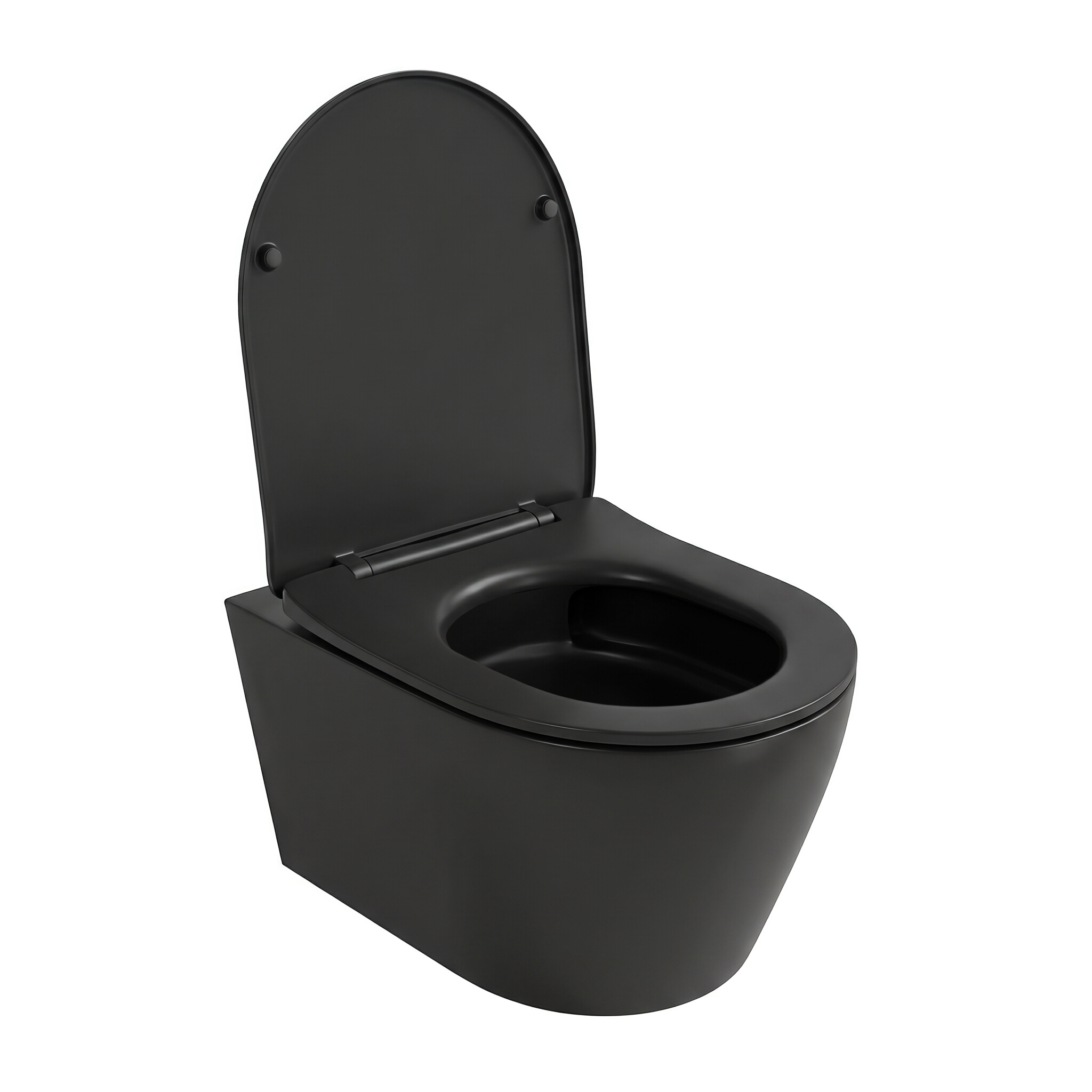 Cuvette WC suspendue Praia Black 2.0 sans bride en céramique noir mat