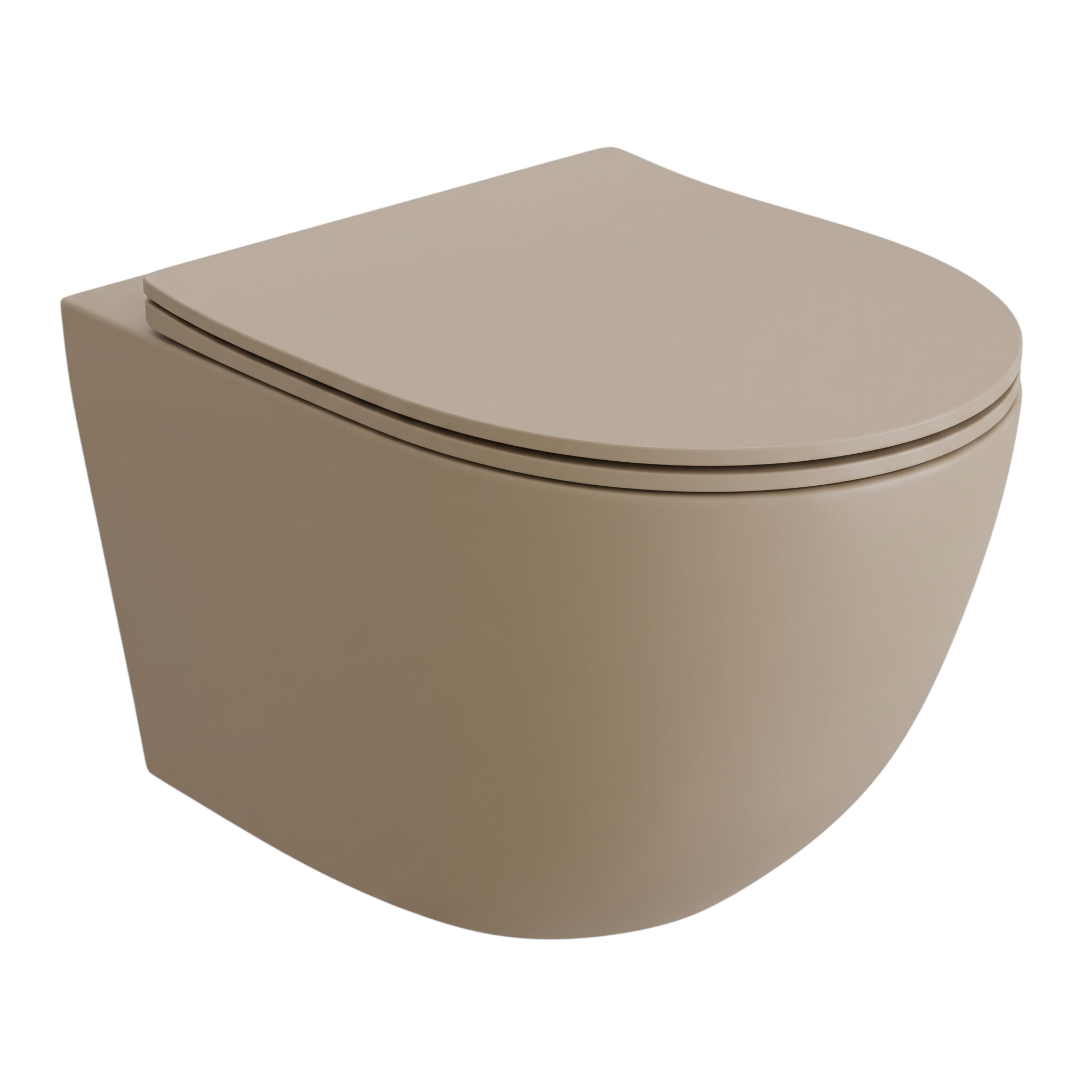 WC suspendu sans bride Sinto Light Khaki 3.0 avec abattant