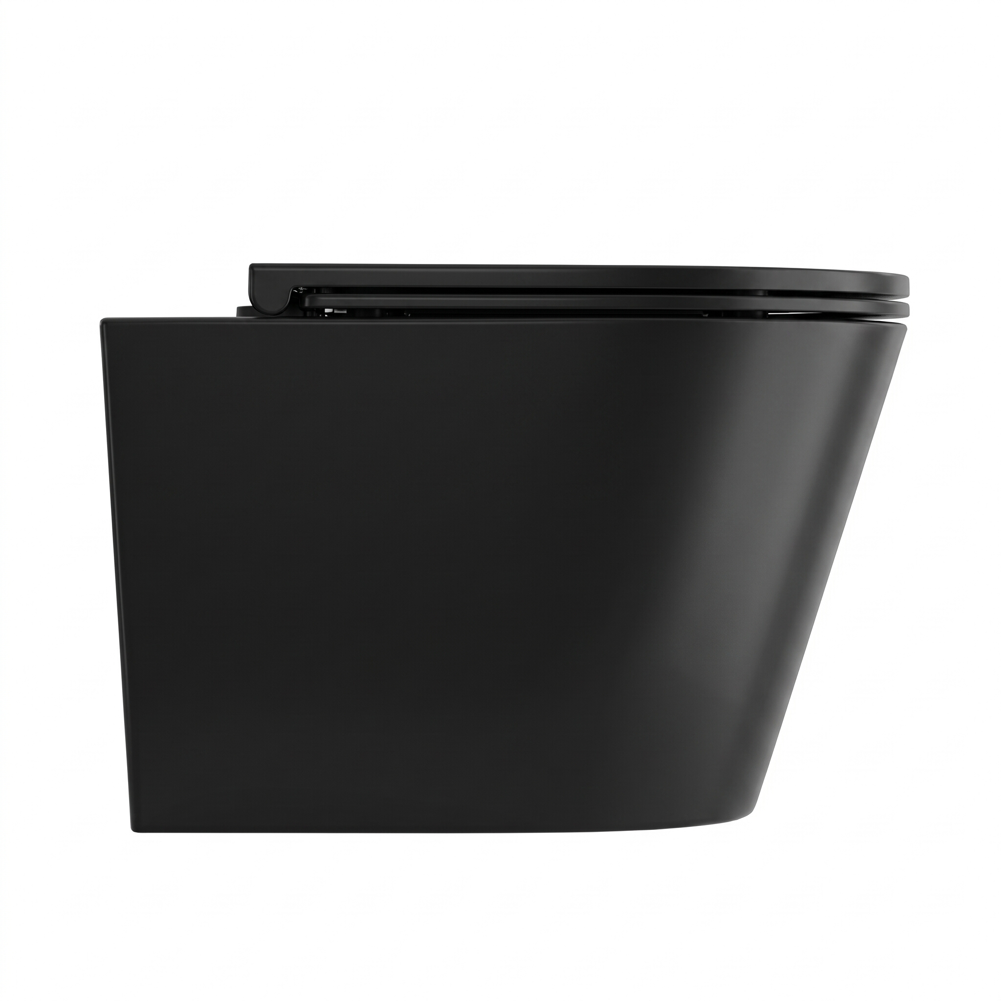 WC suspendu GALVE BLACK noir mat avec abattant Slim noir en duroplast