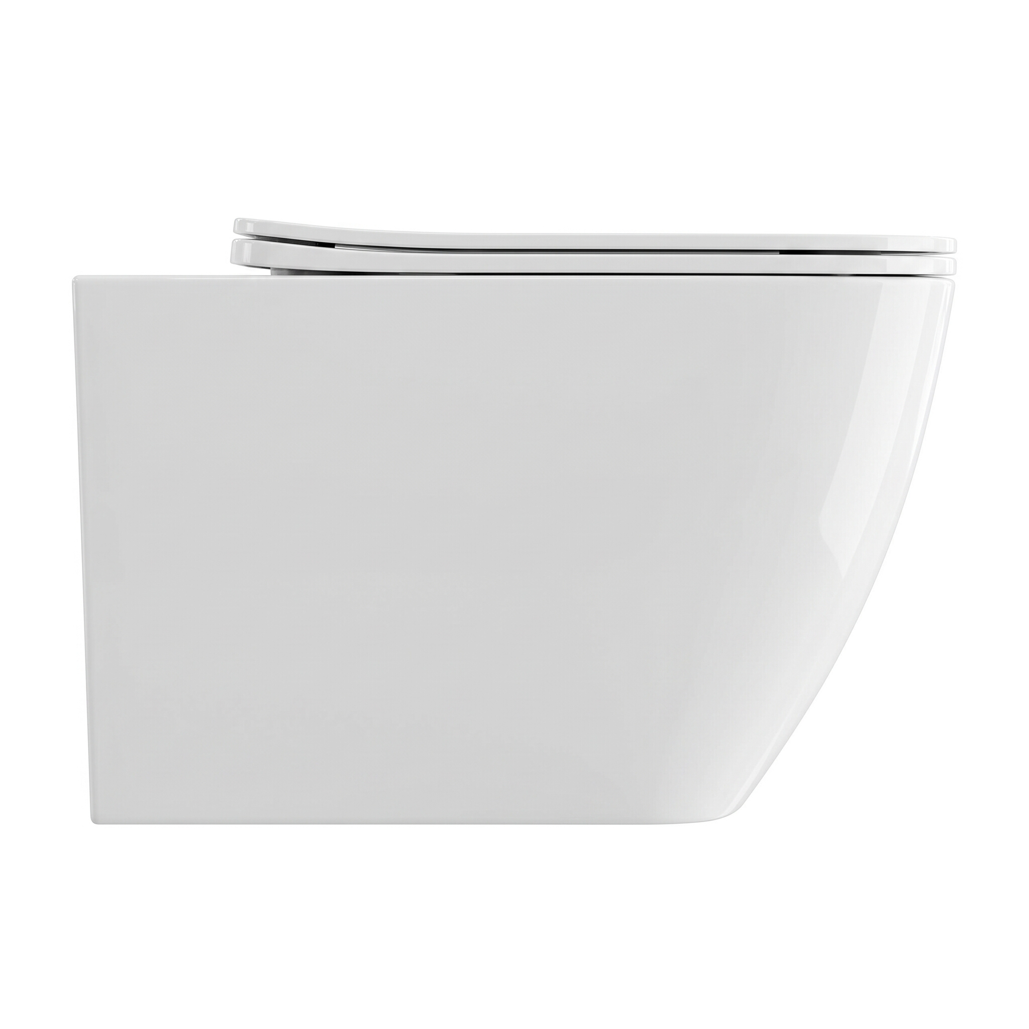 WC suspendu ONIL blanc brillant avec abattant Slim plat blanc
