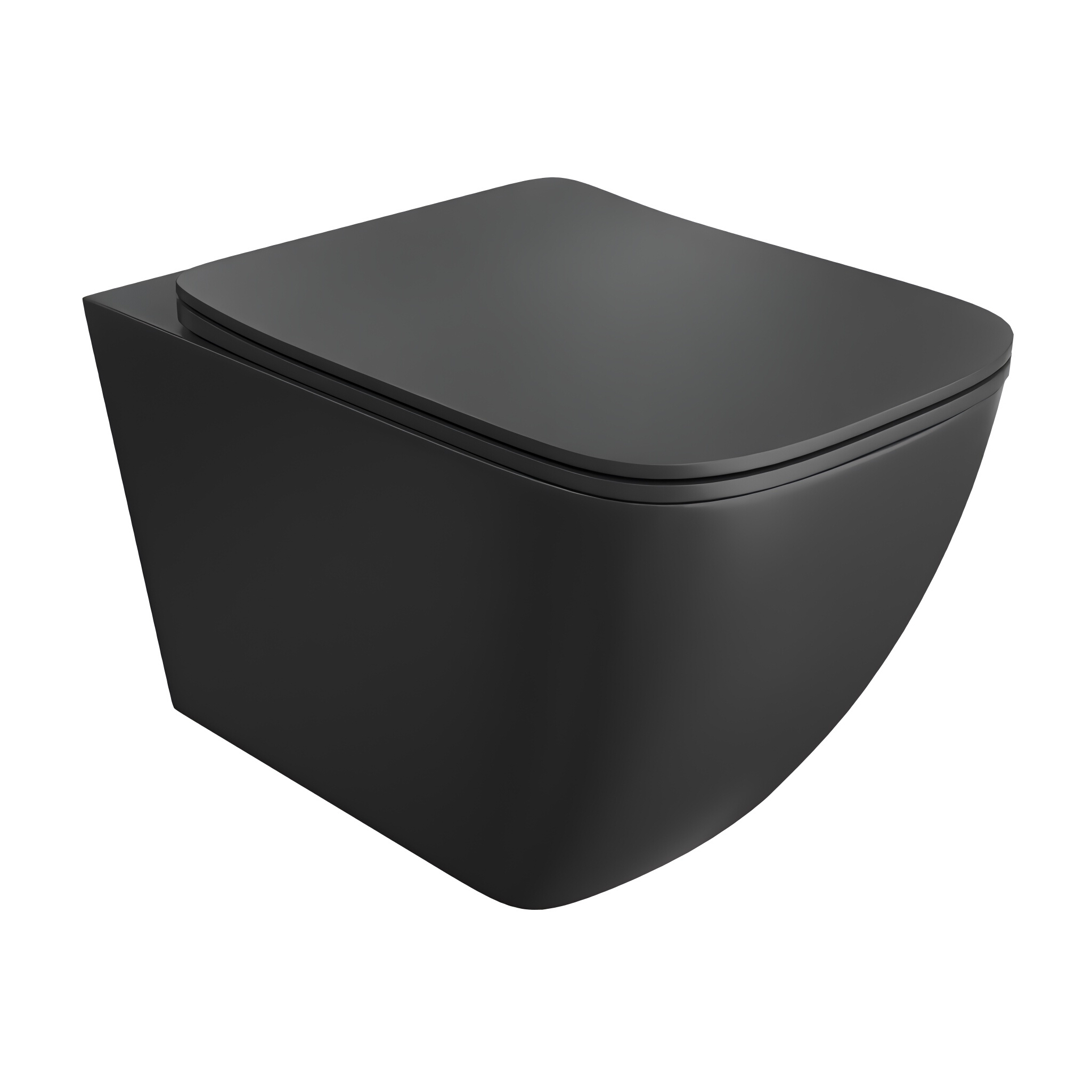 WC suspendu Onil Black sans bride en céramique noir mat