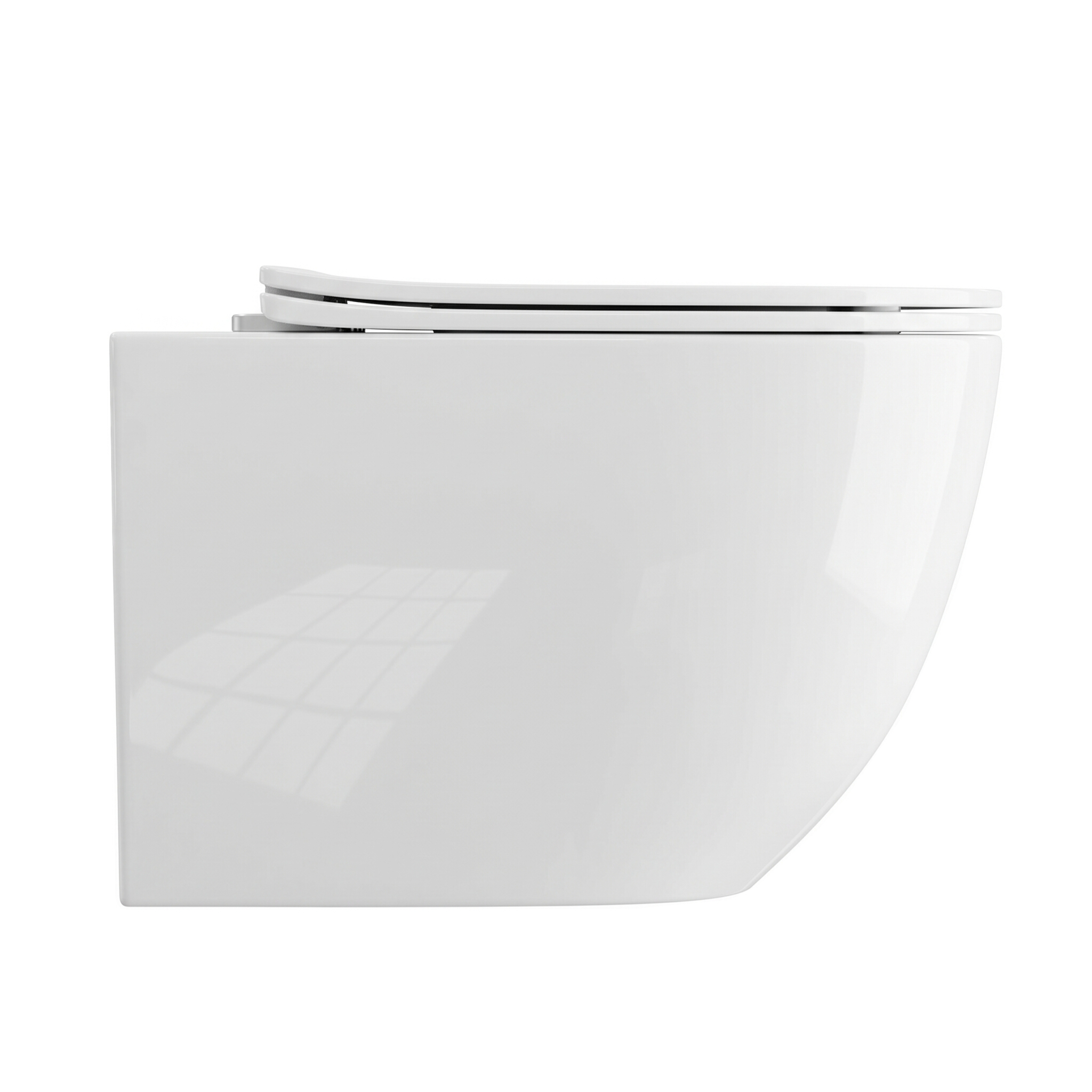 WC suspendu SINTO blanc brillant avec abattant fin en duroplast blanc