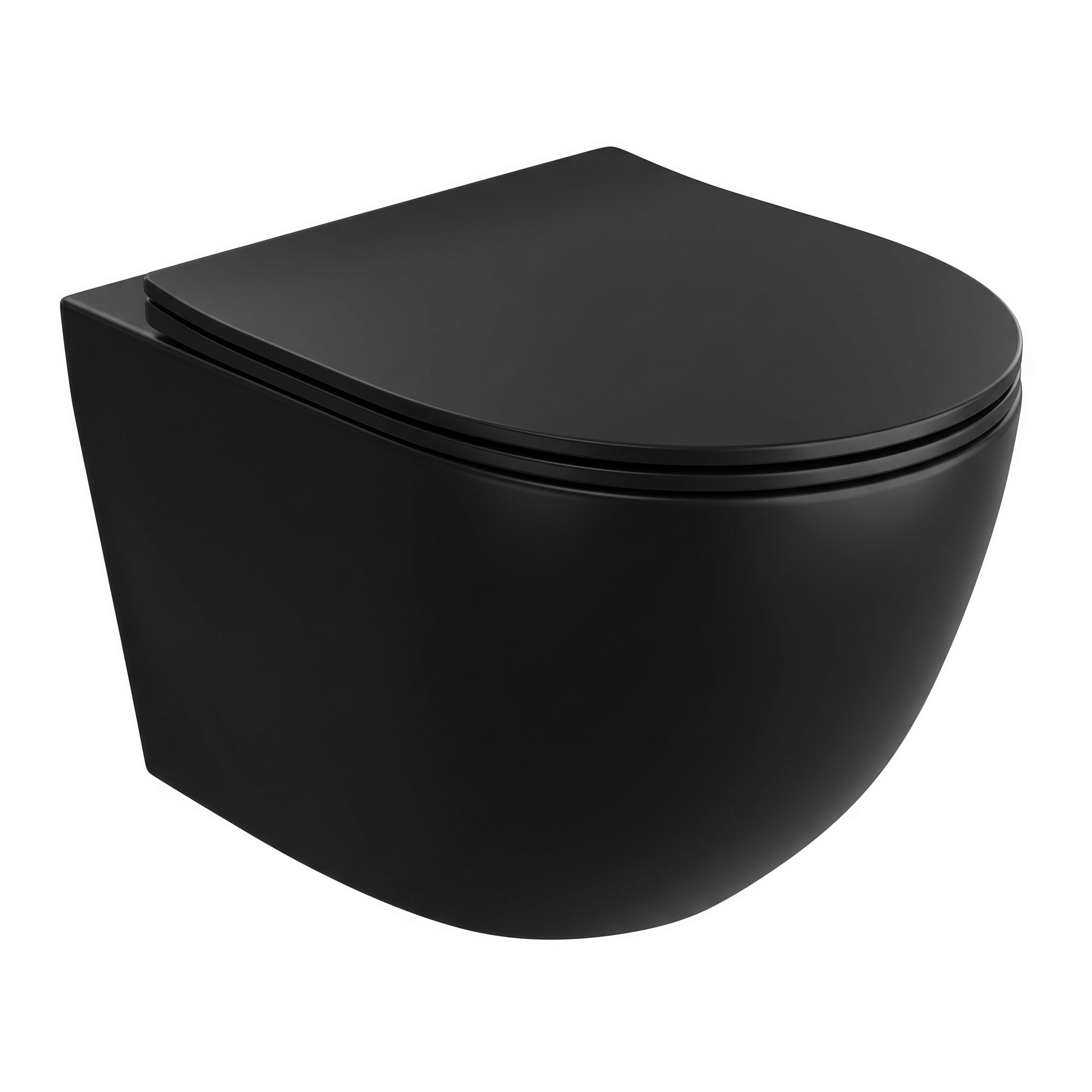 WC suspendu Sinto Black 2.0 en noir mat avec abattant noir en duroplast