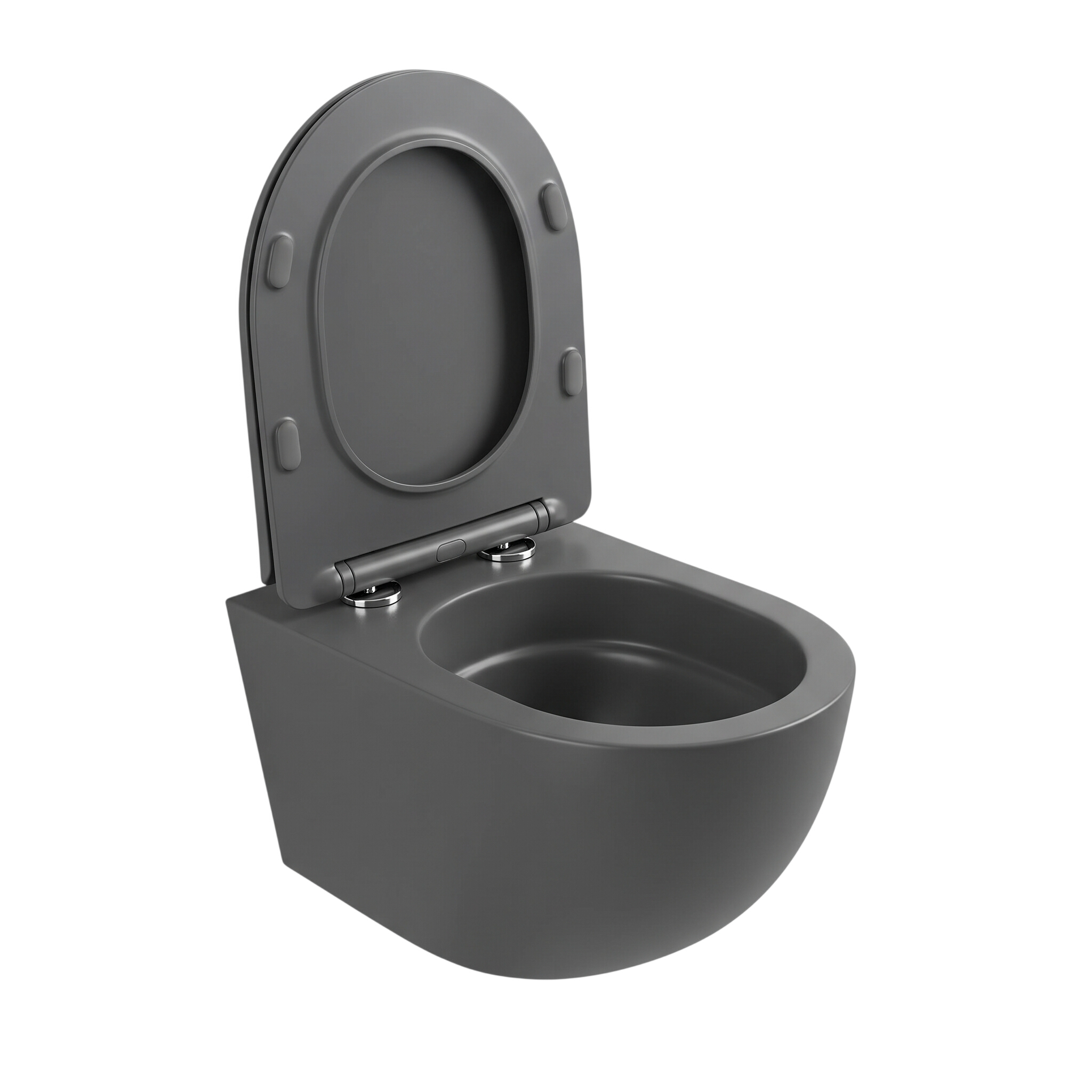 WC suspendu Sinto Grey 3.0 en céramique gris mat, abattant gris en duroplast