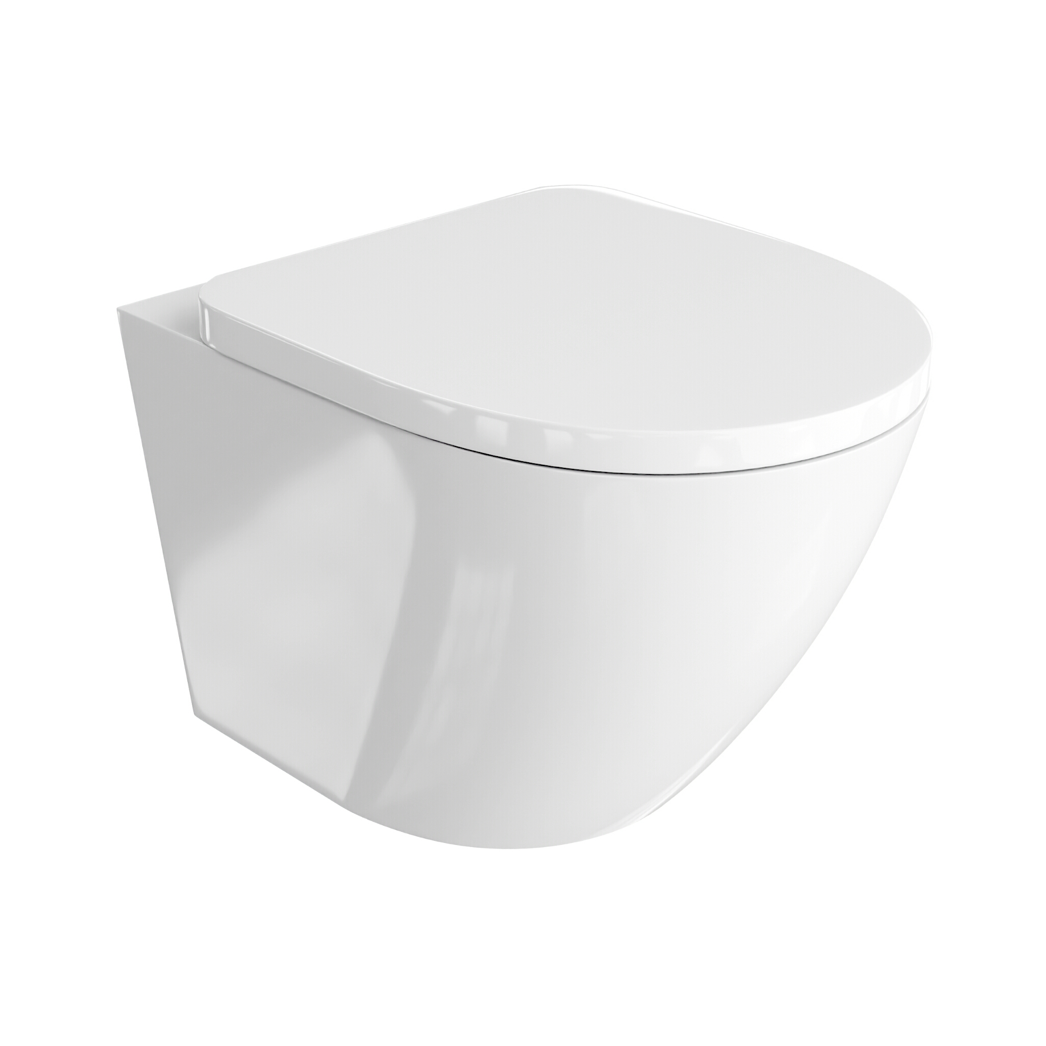 WC suspendu SOFI sans bride en céramique blanc brillant